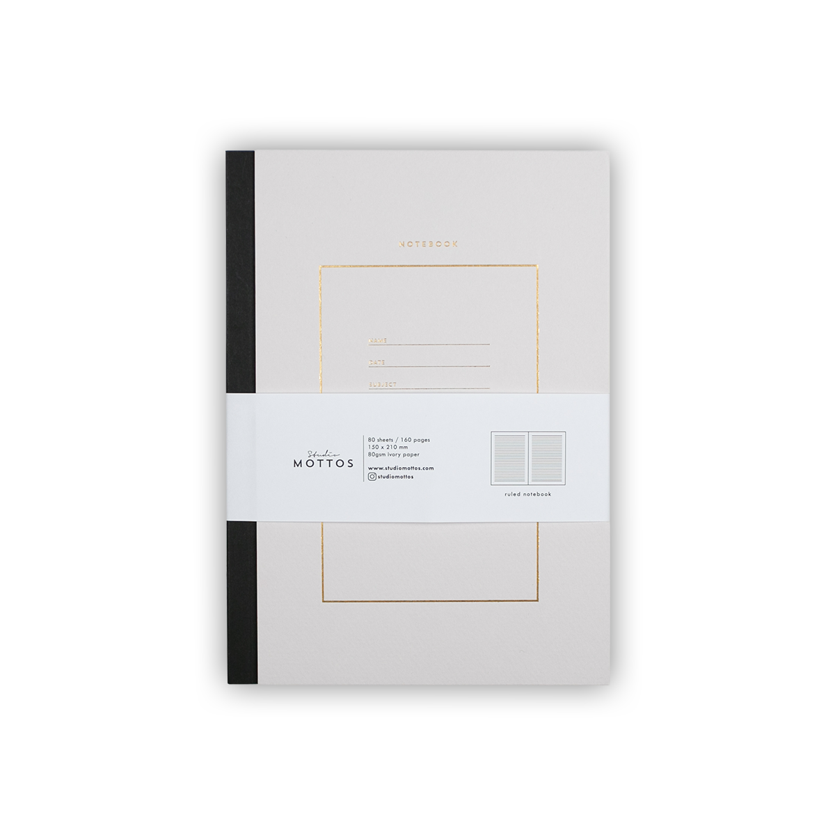 RULED HARDCOVER NOTEBOOK / WHITE