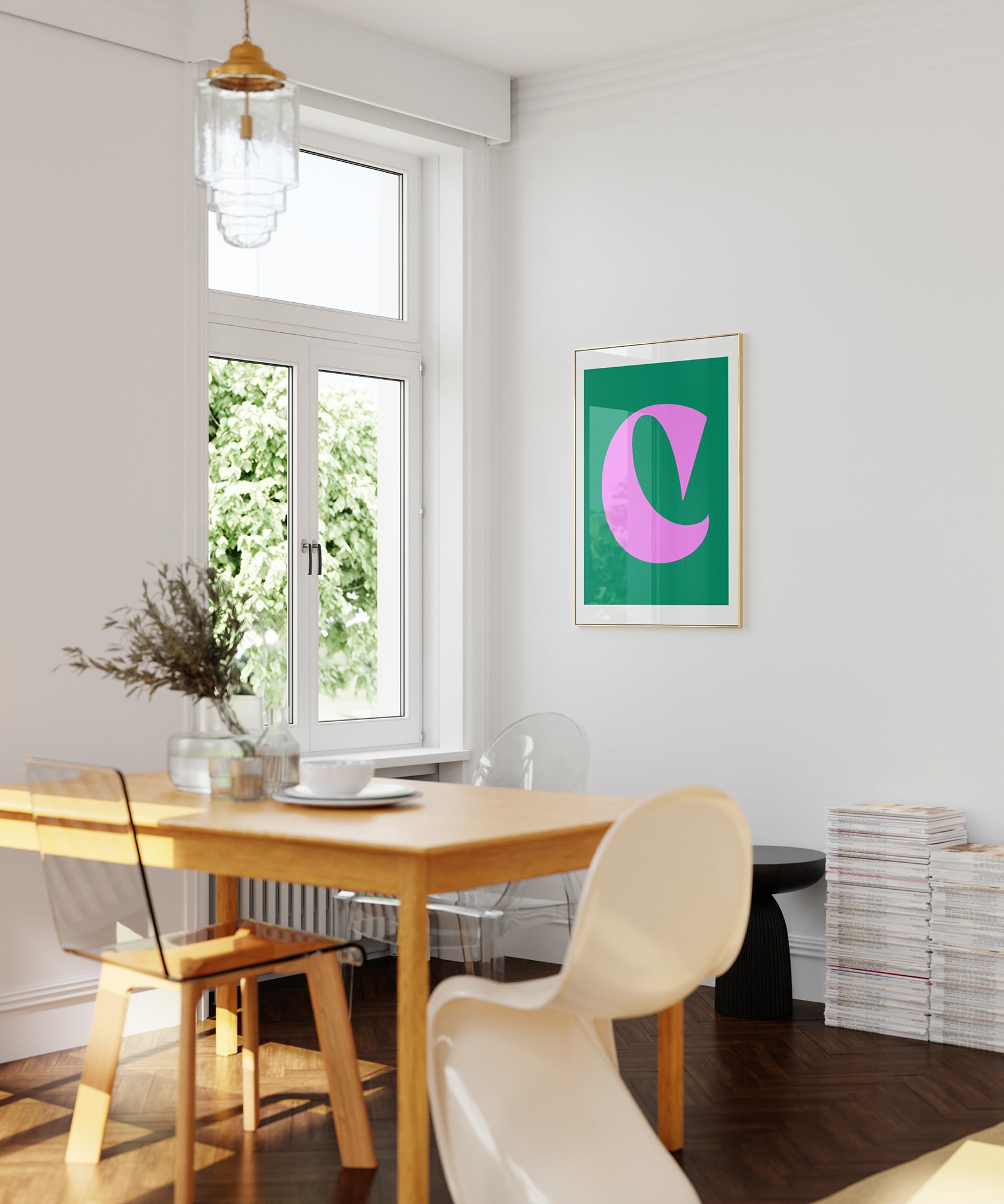 Elegant 'C LETTER' initial artwork, stylish modern wall decor for a personalized minimalist aesthetic.