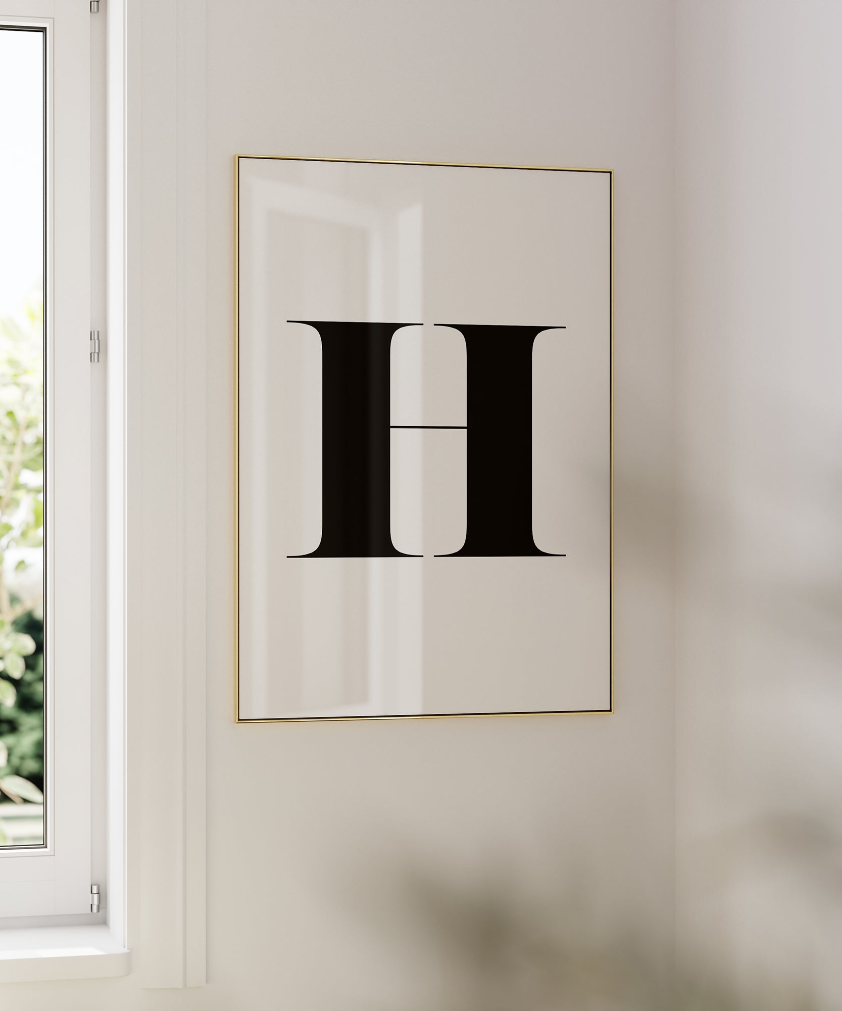 H LETTER B&W