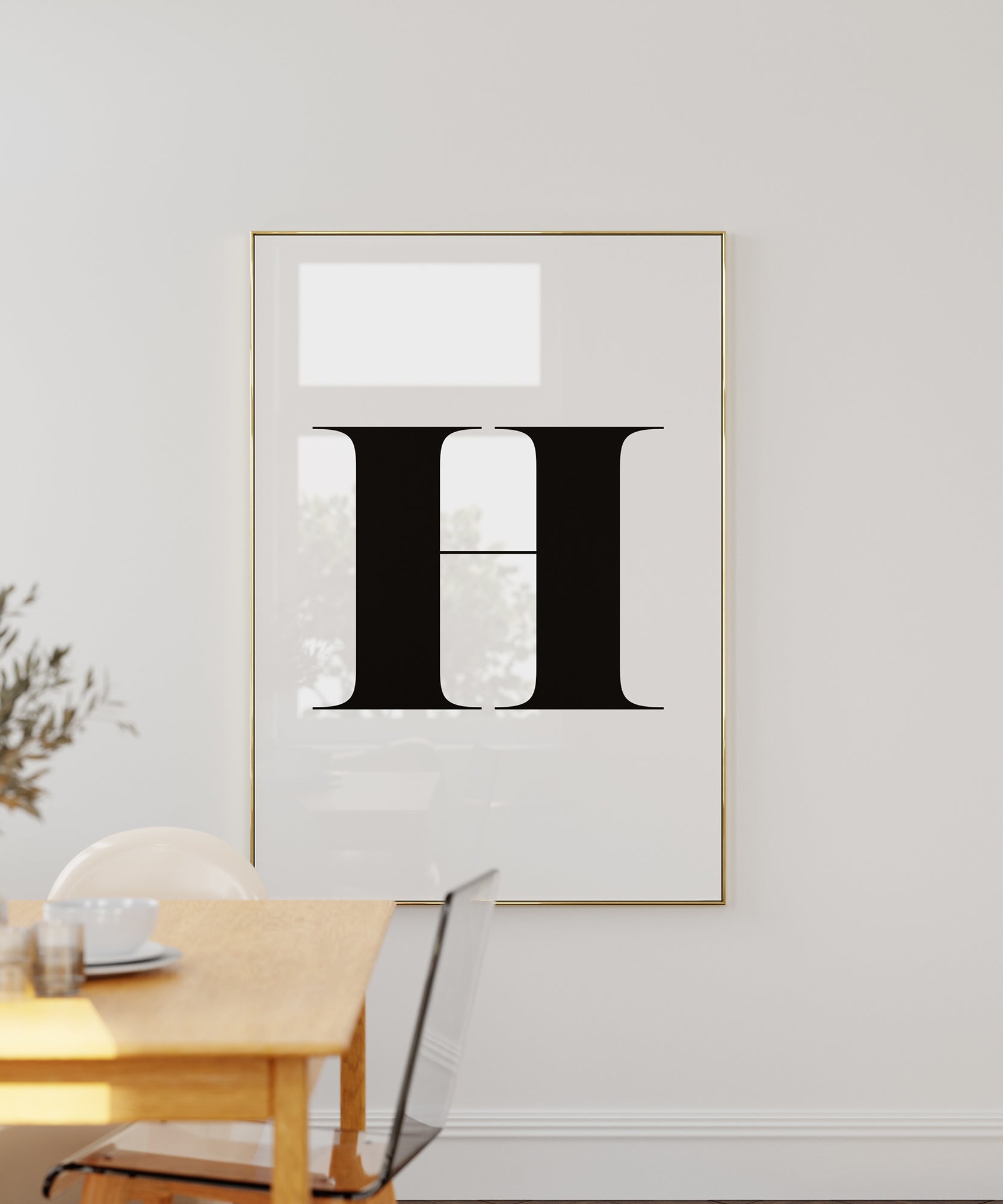 H LETTER B&W