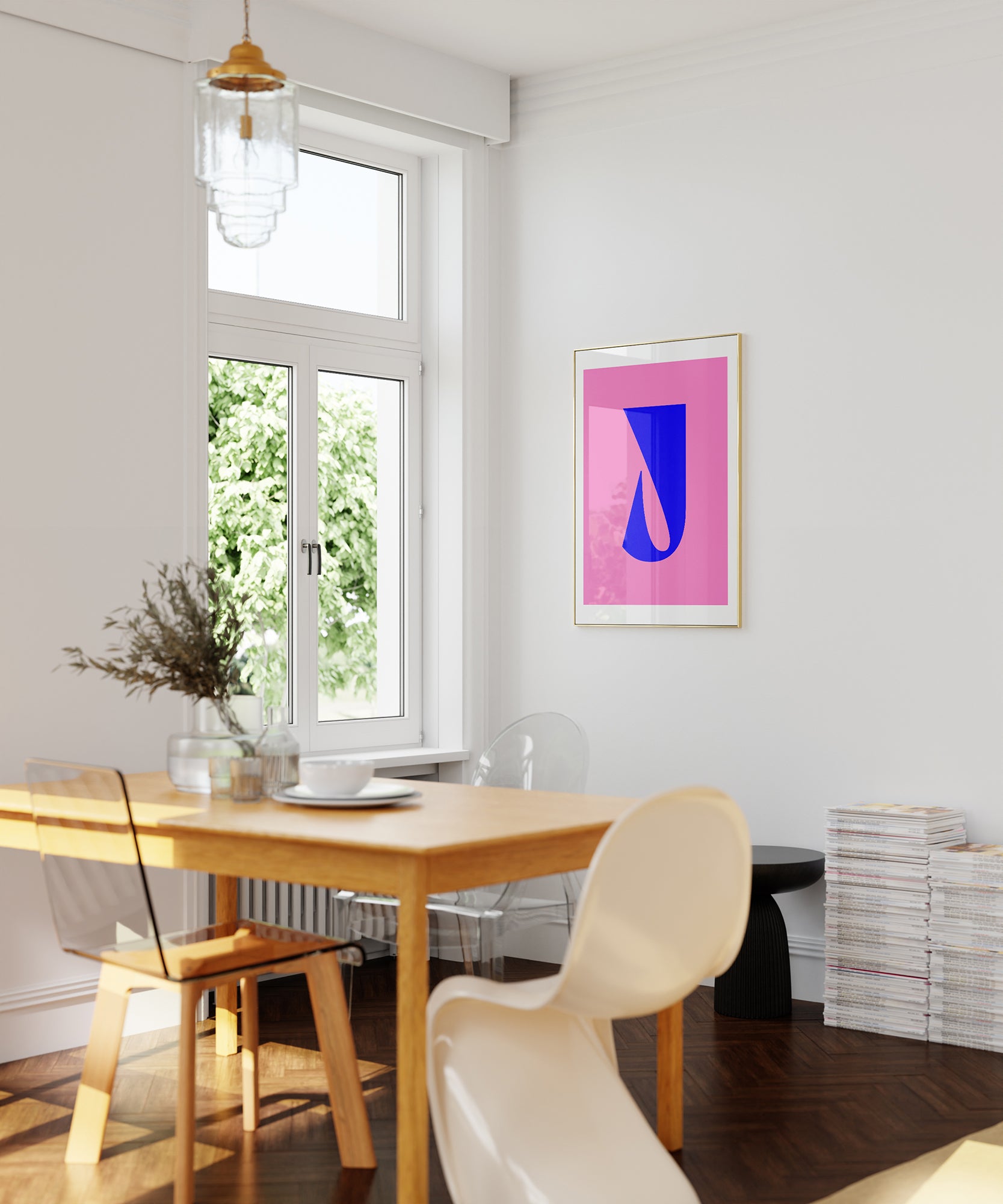 Chic 'J LETTER' initial design, modern wall art for a stylish personalized aesthetic.