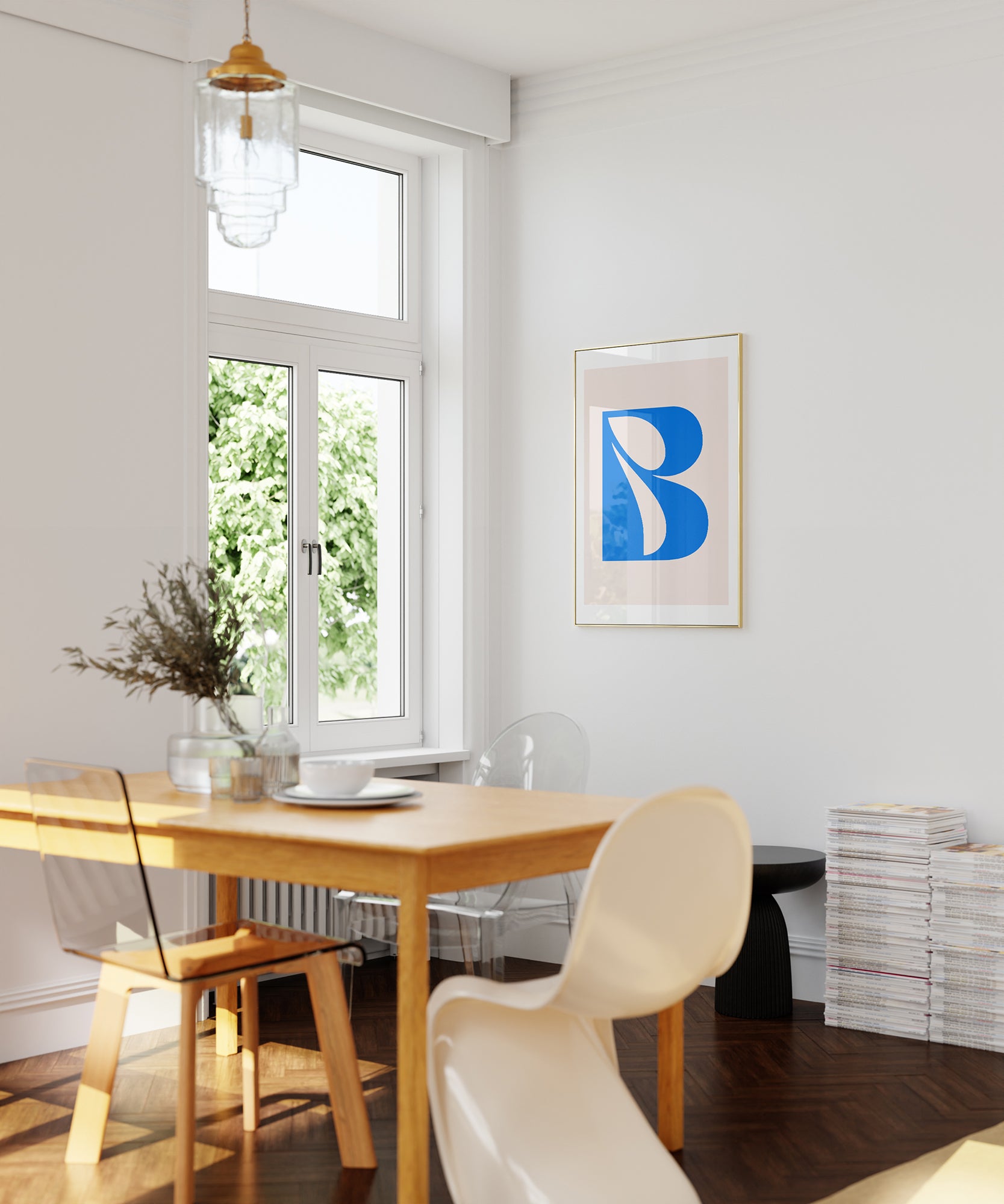 B LETTER PASTEL