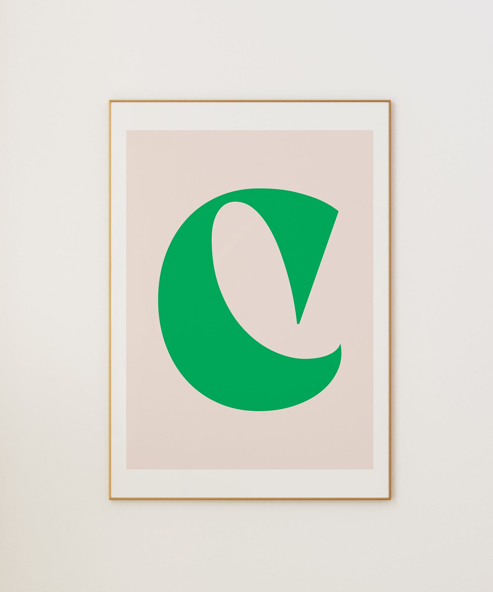 Charming pastel 'C LETTER PASTEL' initial, aesthetic wall art for modern living room or kids' room decor.