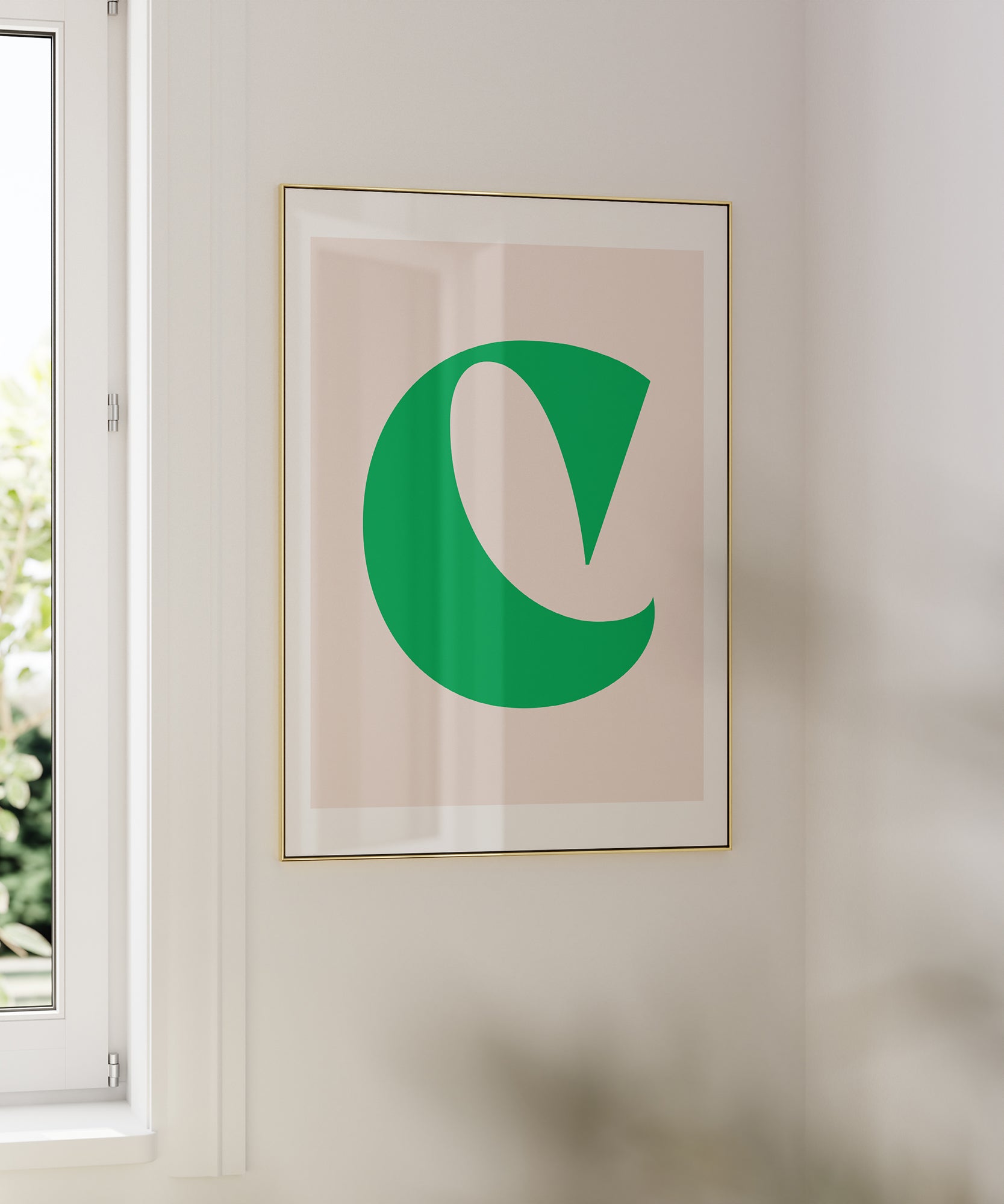 Charming pastel 'C LETTER PASTEL' initial, aesthetic wall art for modern living room or kids' room decor.