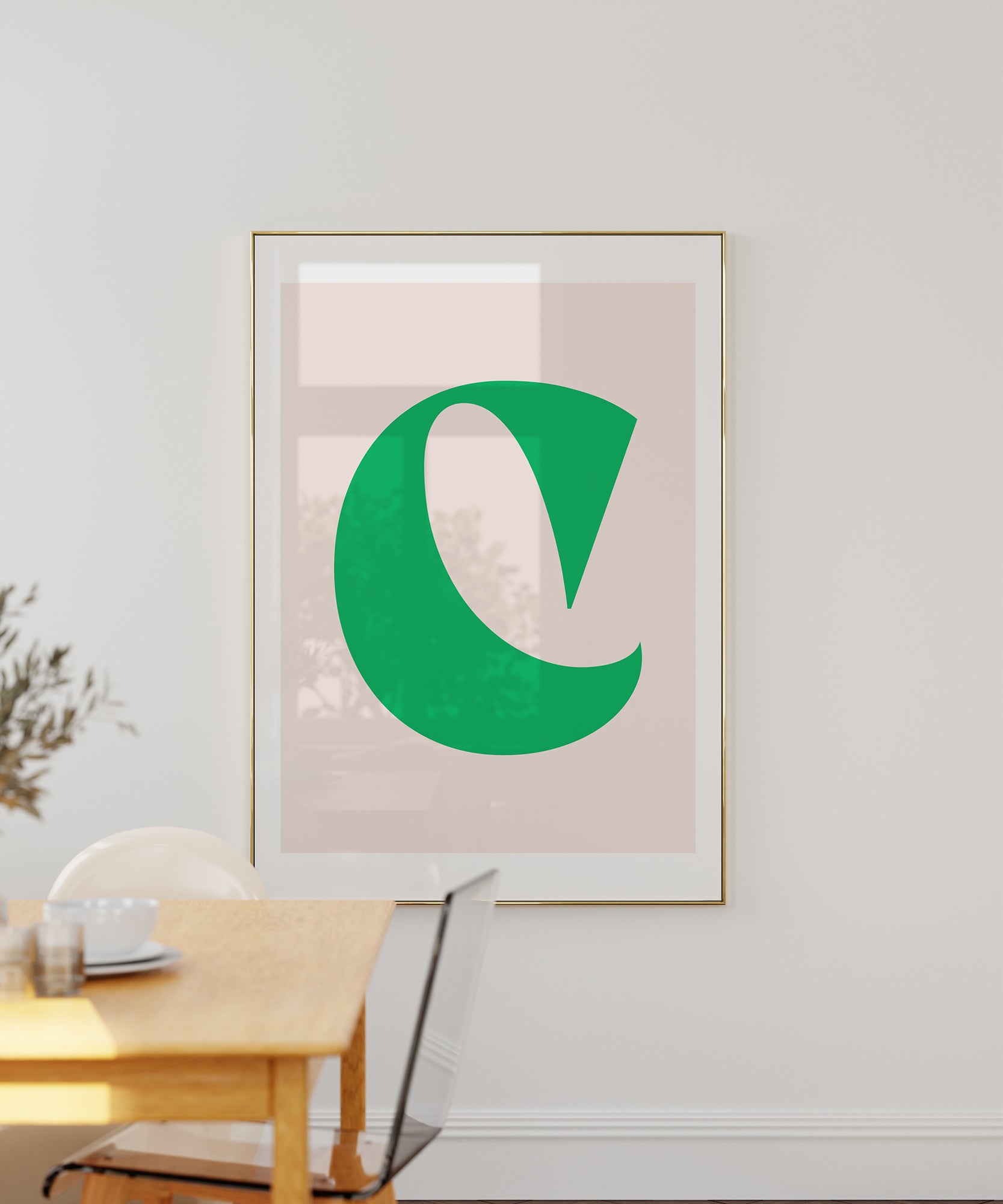 Charming pastel 'C LETTER PASTEL' initial, aesthetic wall art for modern living room or kids' room decor.