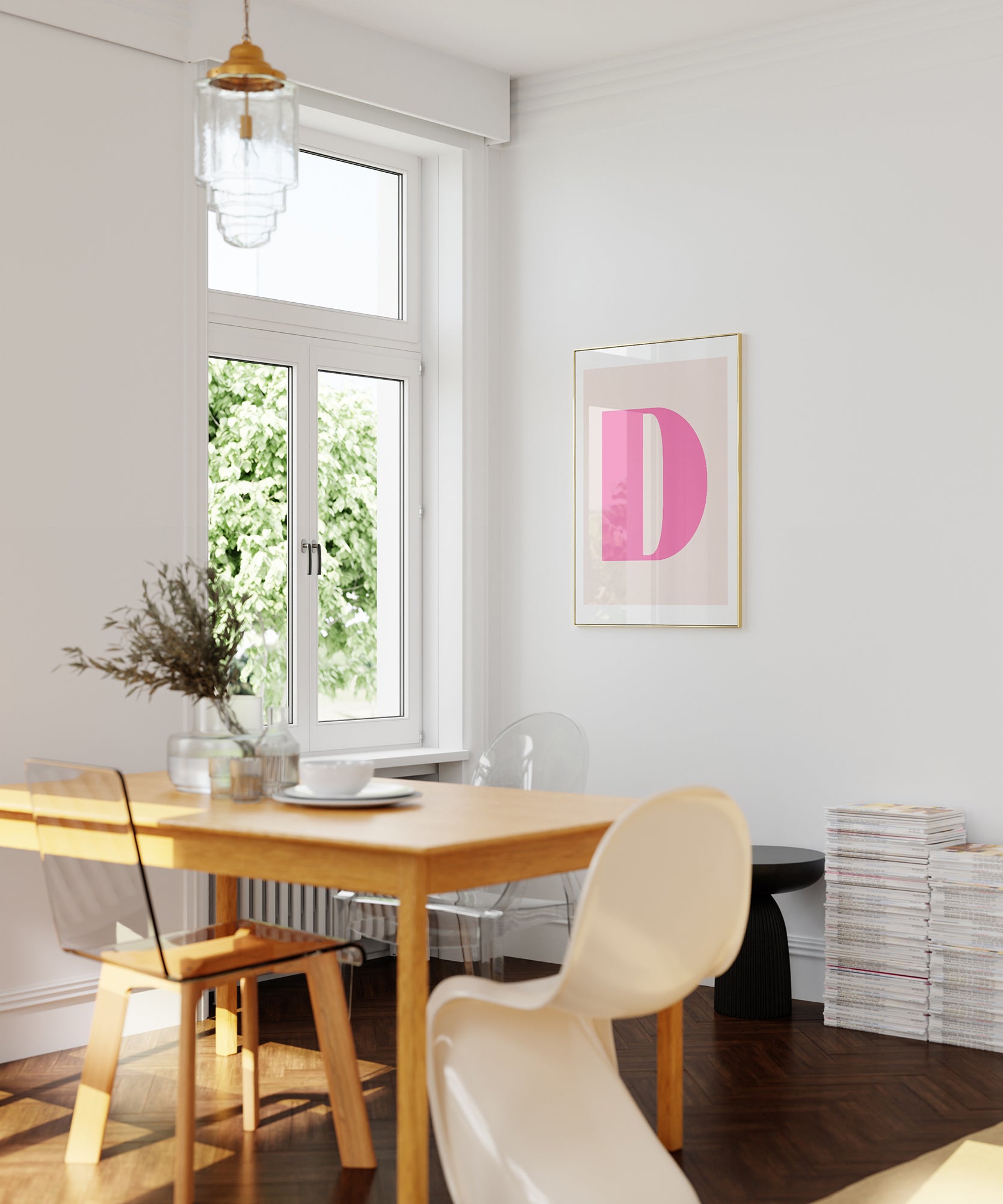 Gentle pastel 'D LETTER PASTEL' initial, aesthetic canvas-style print for soft elegance.