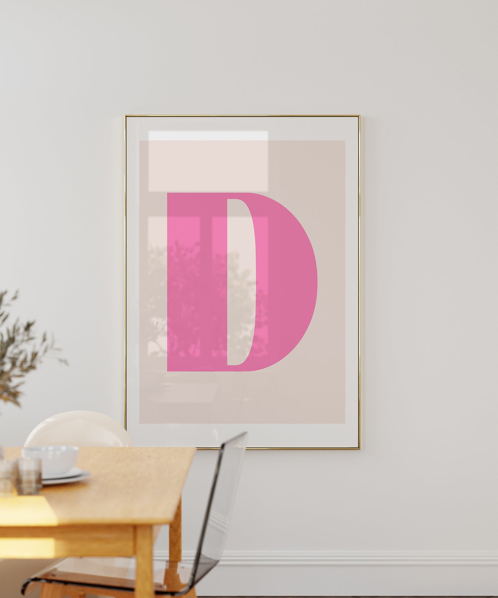 Gentle pastel 'D LETTER PASTEL' initial, aesthetic canvas-style print for soft elegance.
