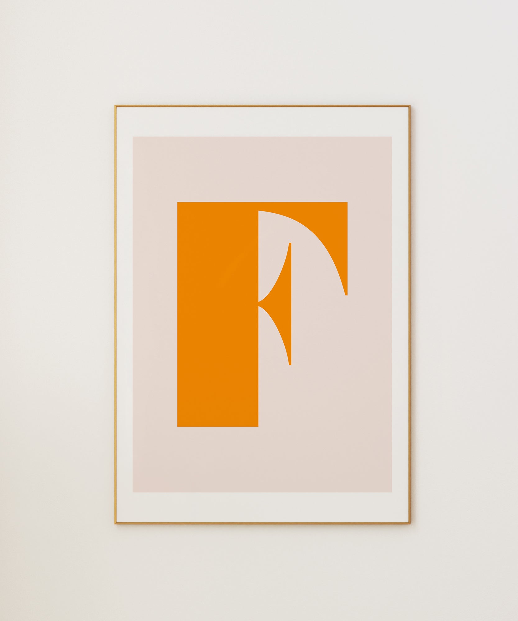 Delicate pastel 'F LETTER PASTEL' initial, minimalist prints for a soft aesthetic interior.