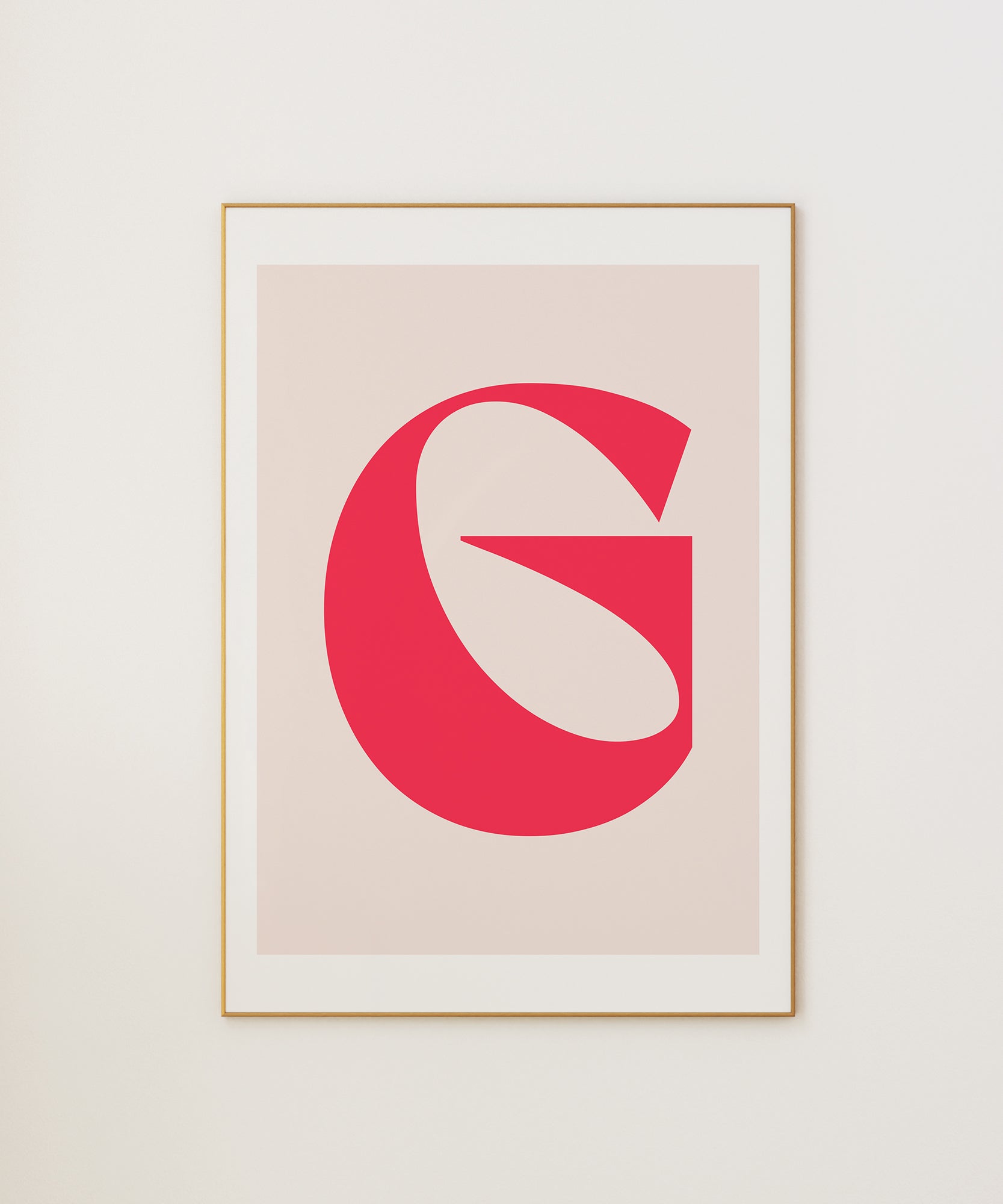 Soft pastel 'G LETTER PASTEL' initial, aesthetic wall art for a charming modern office or living room.
