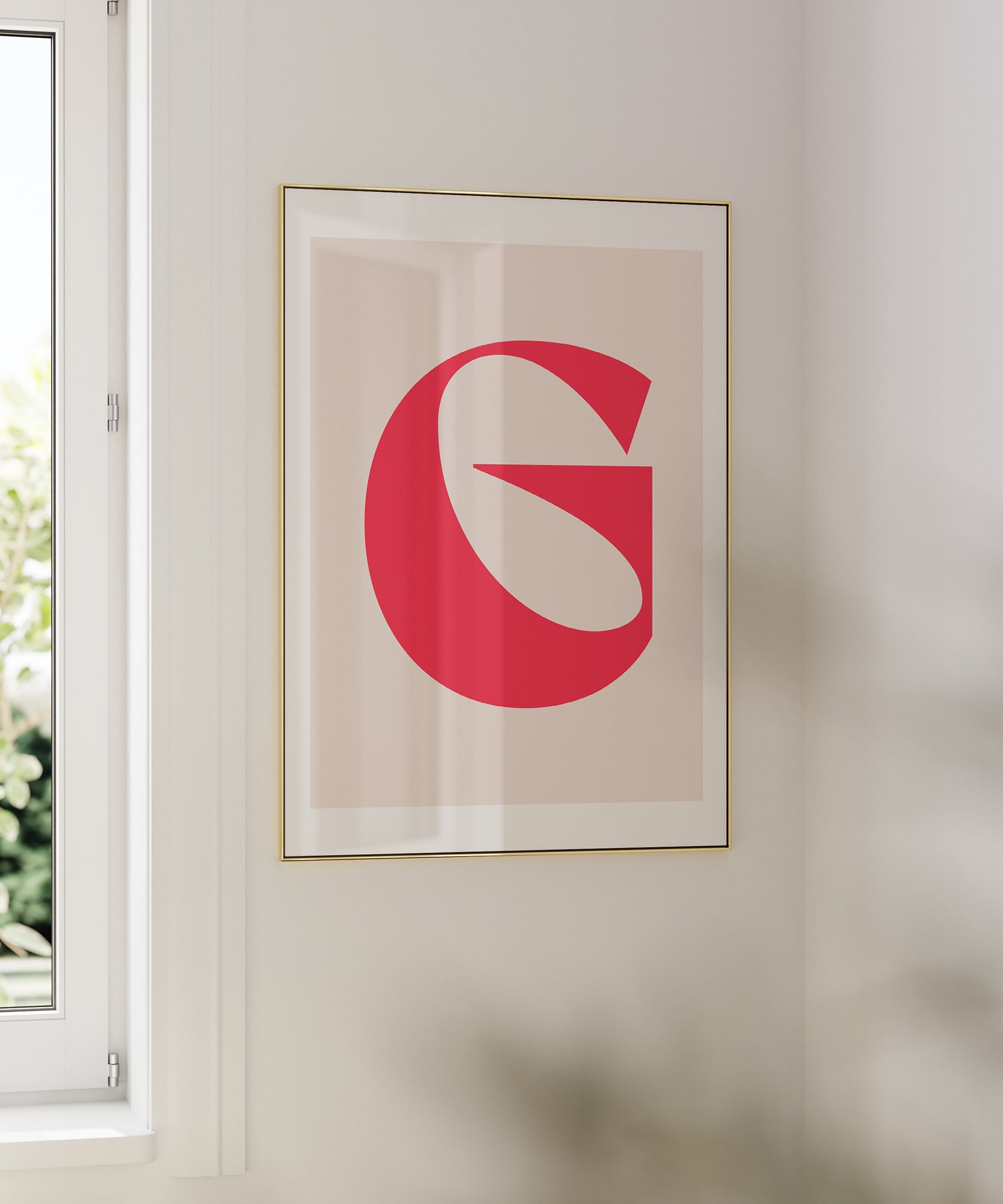 Soft pastel 'G LETTER PASTEL' initial, aesthetic wall art for a charming modern office or living room.