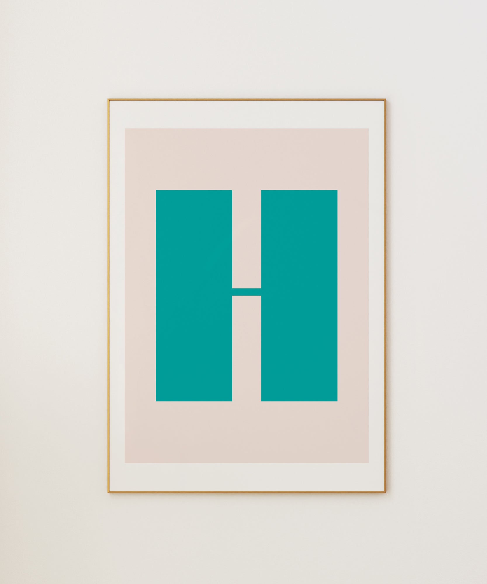 Charming pastel 'H LETTER PASTEL' initial, aesthetic wall art for modern nursery or living room.