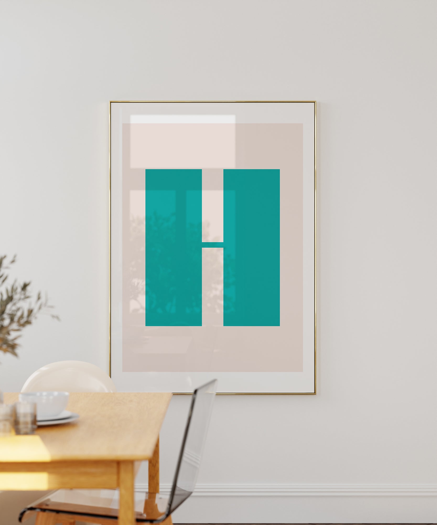 Charming pastel 'H LETTER PASTEL' initial, aesthetic wall art for modern nursery or living room.