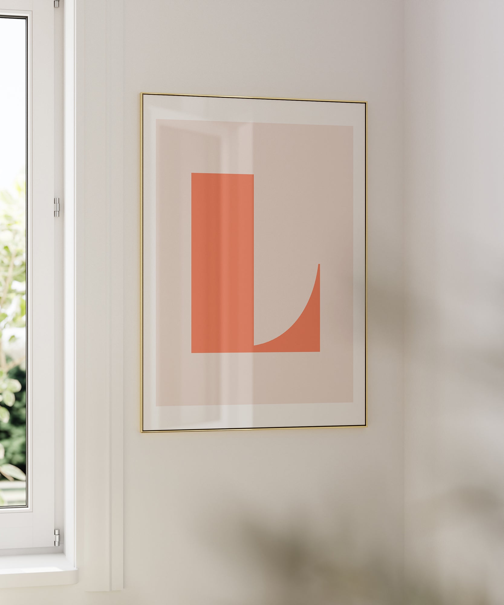 Gentle pastel 'L LETTER PASTEL' initial, modern wall art for a charming nursery aesthetic.