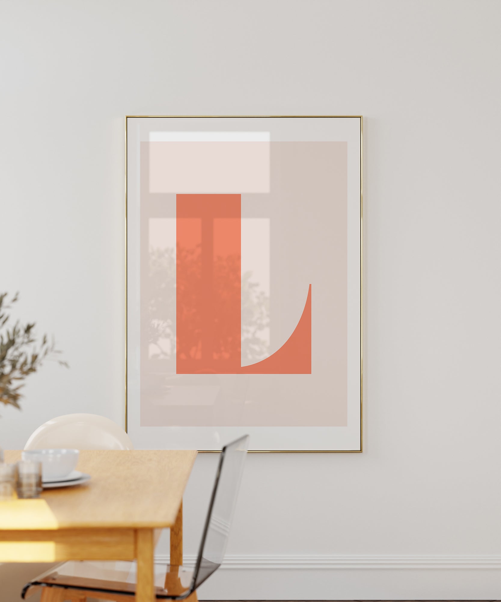 Gentle pastel 'L LETTER PASTEL' initial, modern wall art for a charming nursery aesthetic.