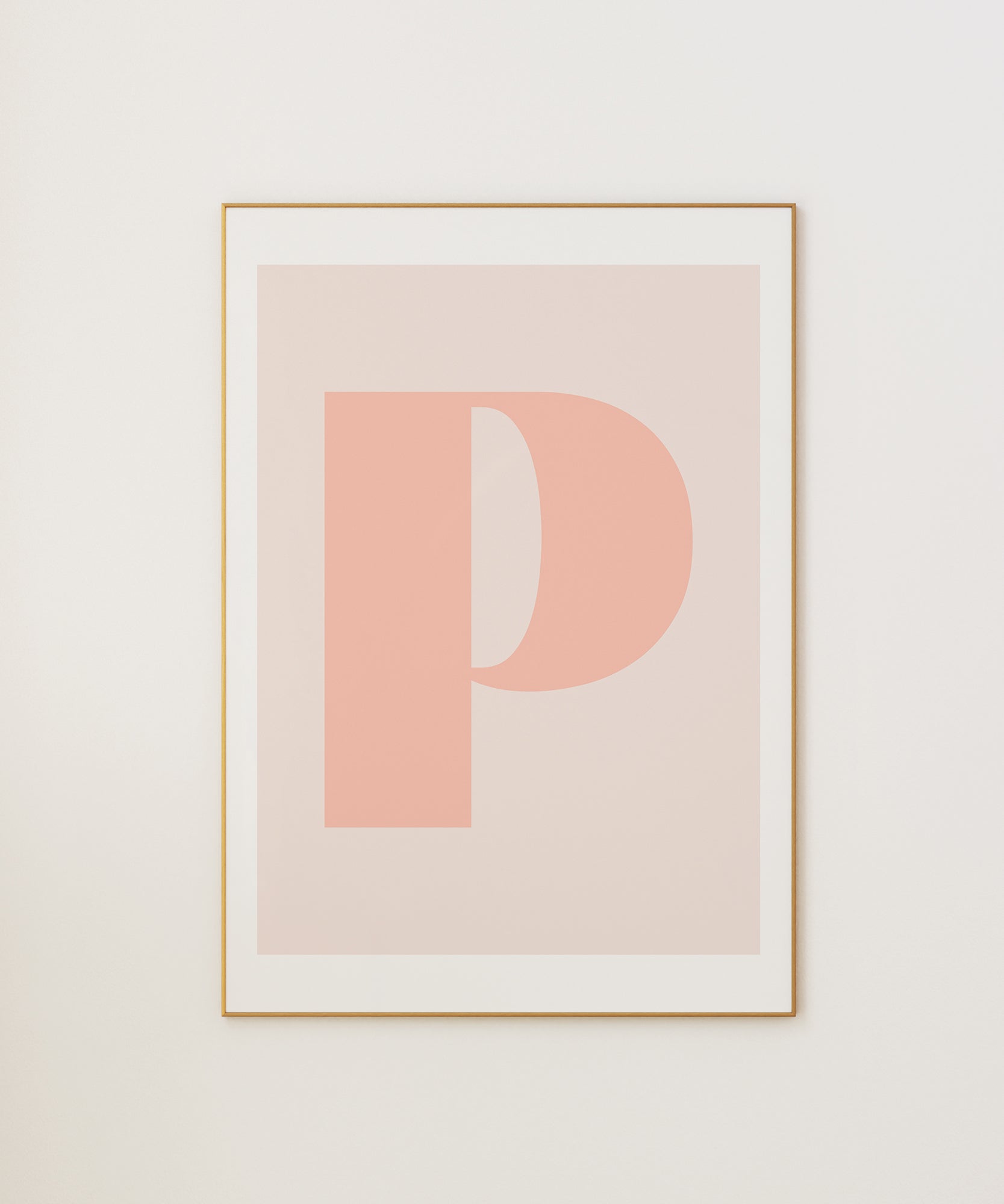 Delicate pastel 'P LETTER PASTEL' initial, minimalist prints for soft aesthetic wall art.