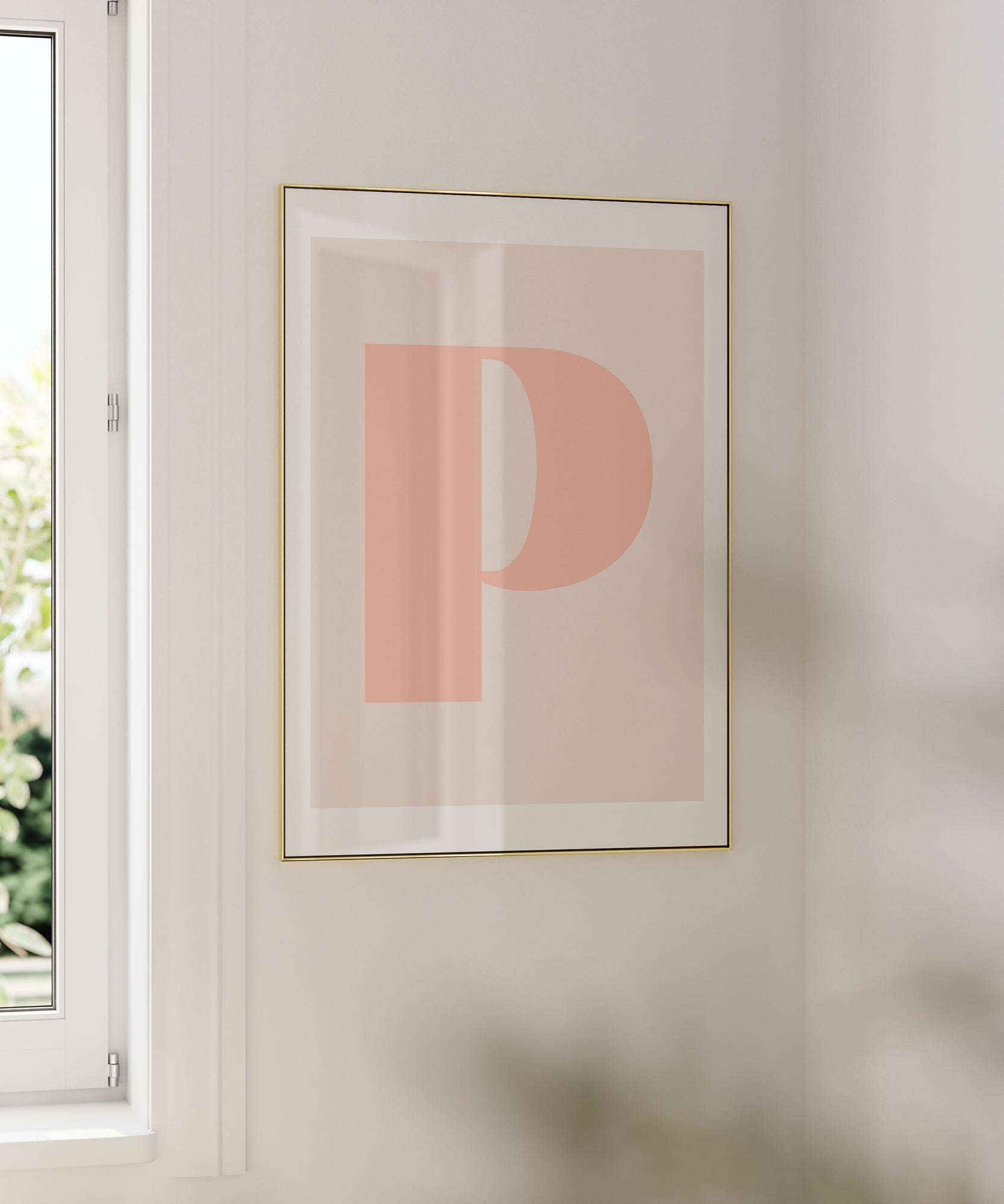 Delicate pastel 'P LETTER PASTEL' initial, minimalist prints for soft aesthetic wall art.