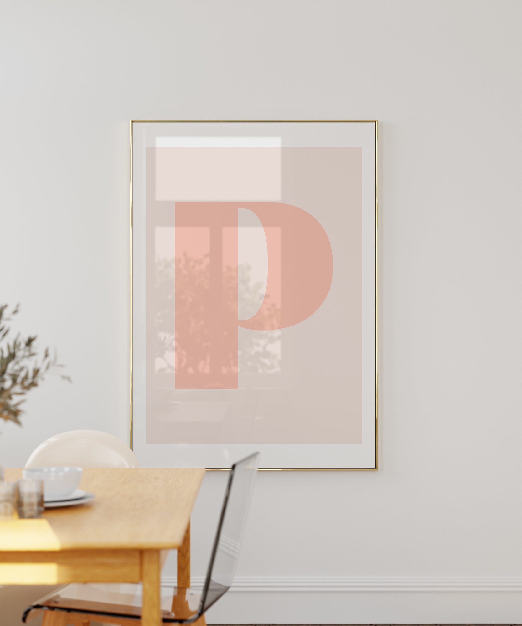 Delicate pastel 'P LETTER PASTEL' initial, minimalist prints for soft aesthetic wall art.