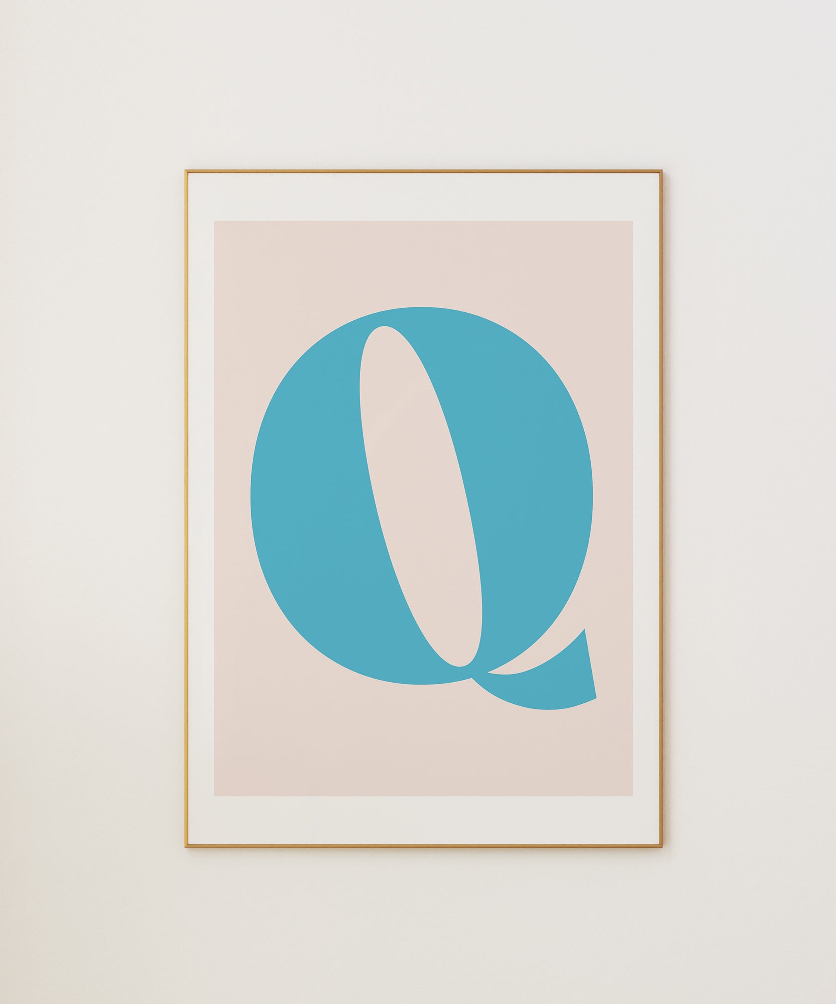 Soft pastel 'Q LETTER PASTEL' initial, aesthetic canvas-style print for a charming nursery.