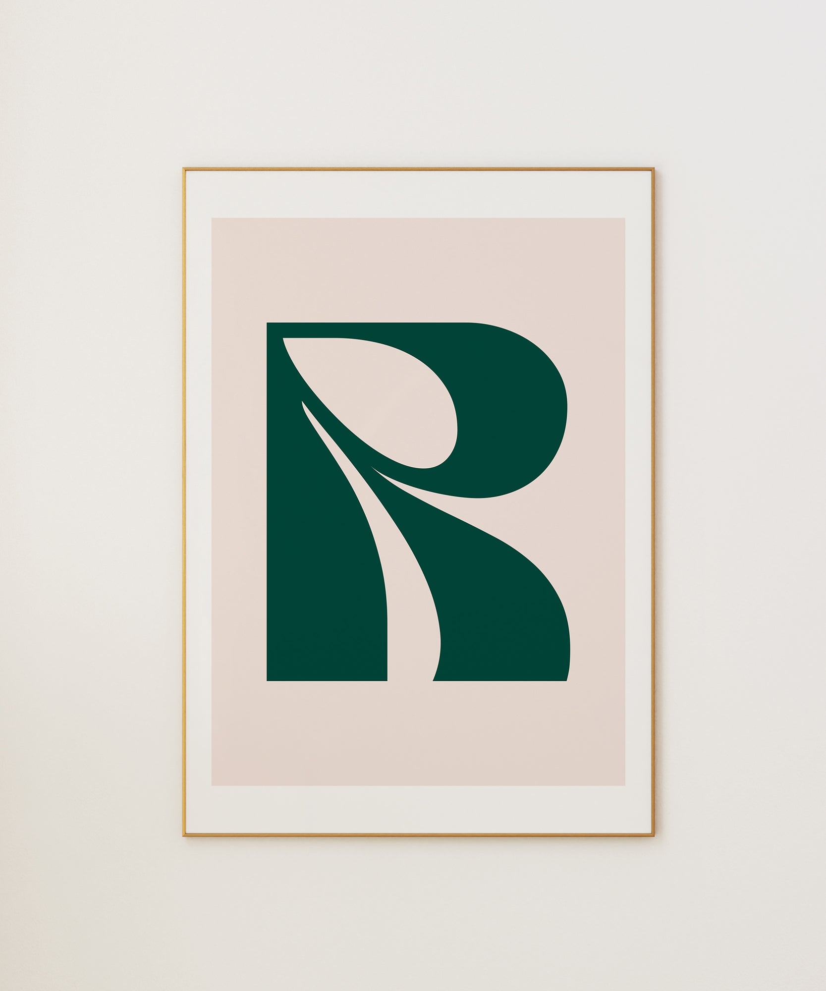 Elegant pastel 'R LETTER PASTEL' initial, minimalist prints for a soft living room aesthetic.