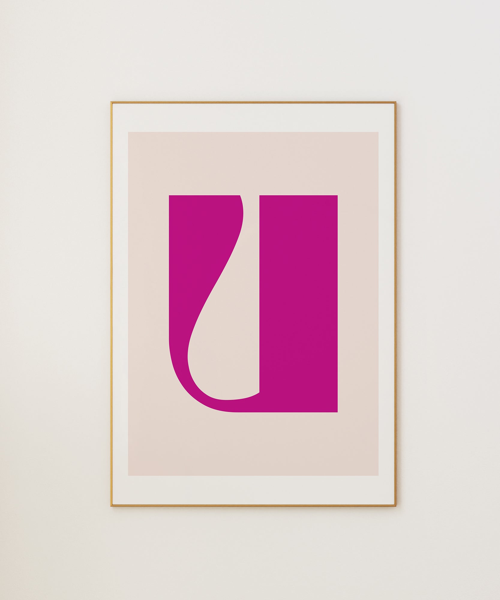 Soft pastel 'U LETTER PASTEL' initial, framed abstract prints for gentle modern aesthetic charm.