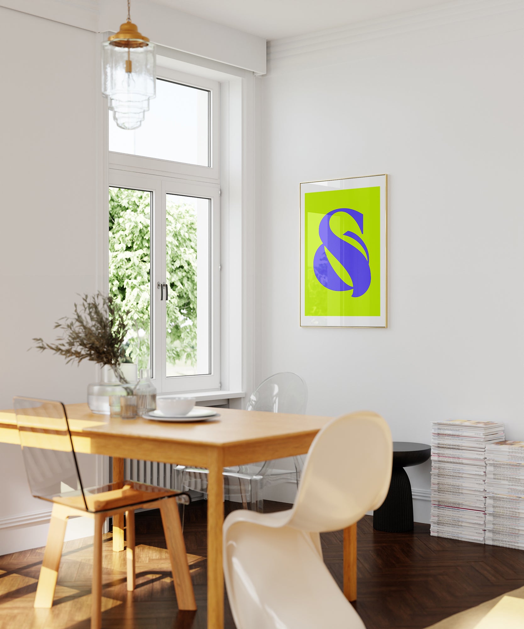 Elegant '&' ampersand symbol print, minimalist wall art for a stylish modern aesthetic.