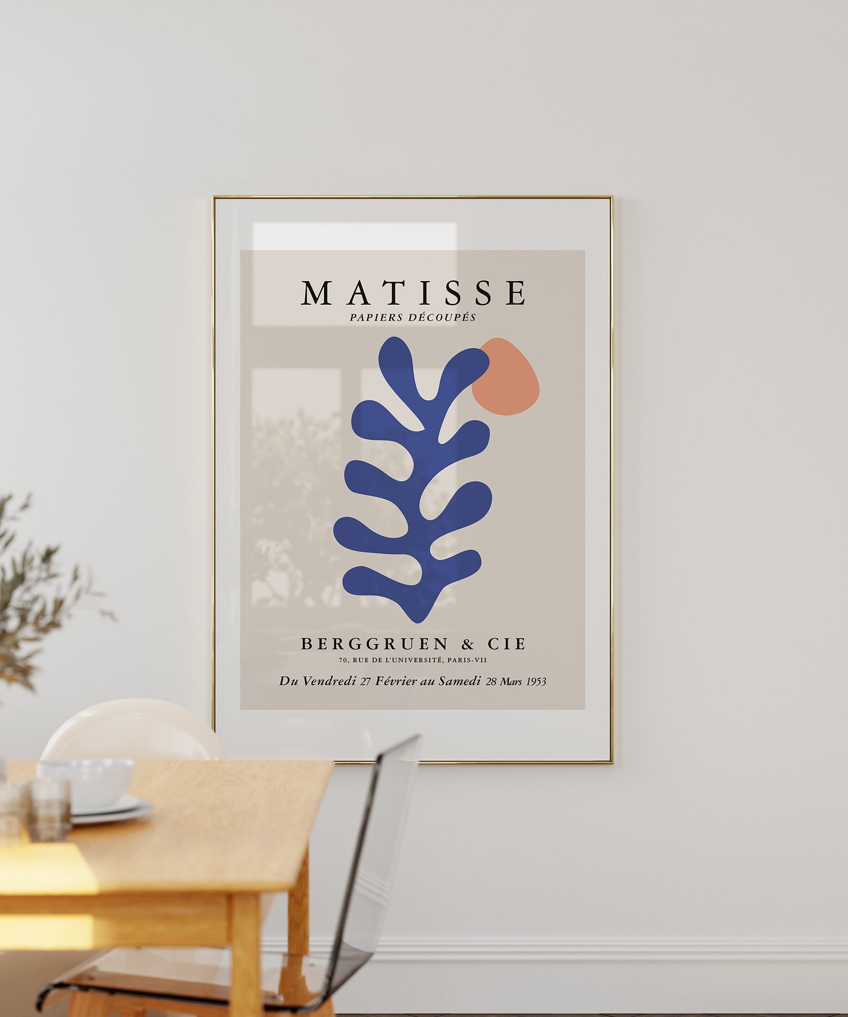 MATISSE EXHIBITION v2' abstract art design, modern aesthetic canvas-style print for versatile decor.