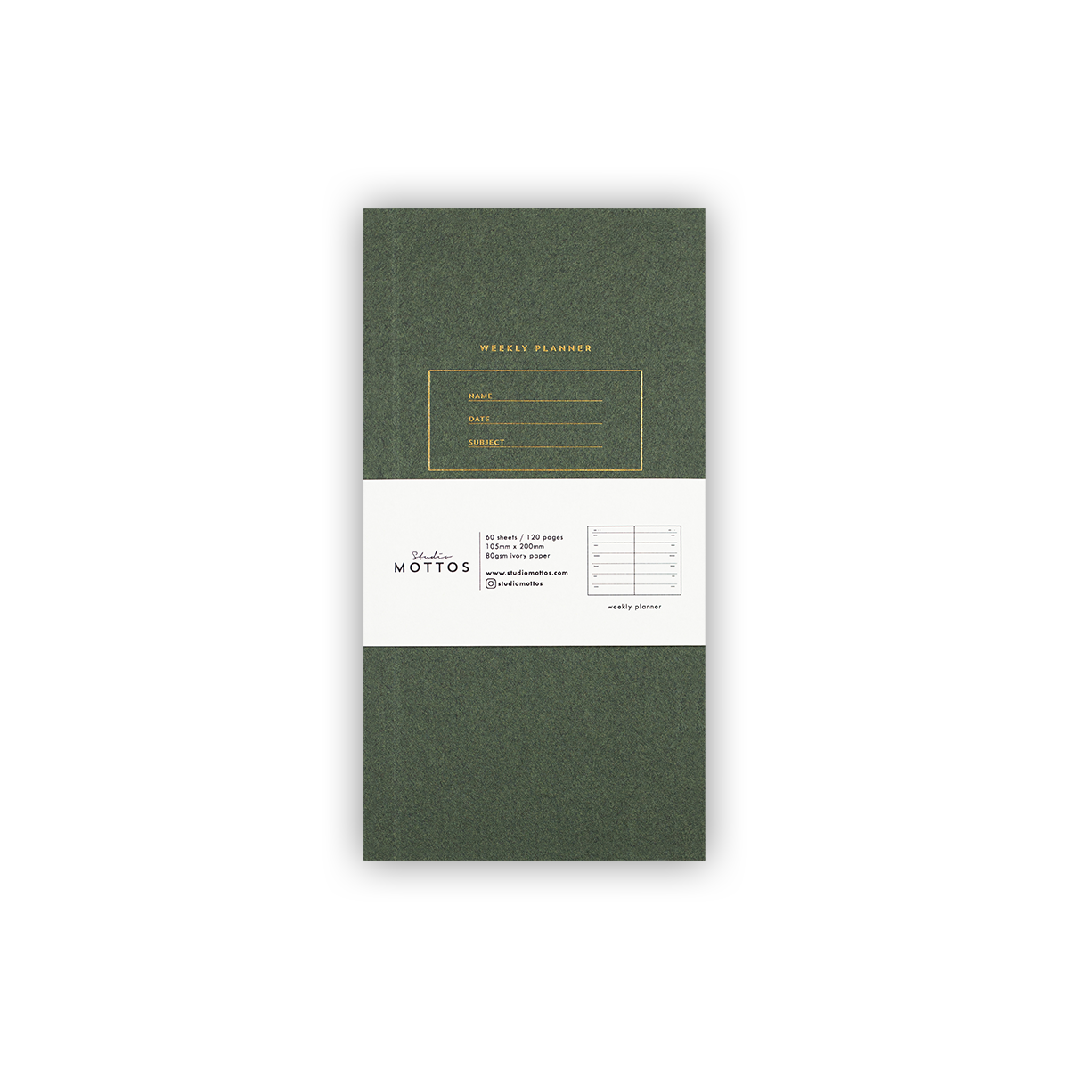 SOFTCOVER WEEKLY PLANNER / GREEN