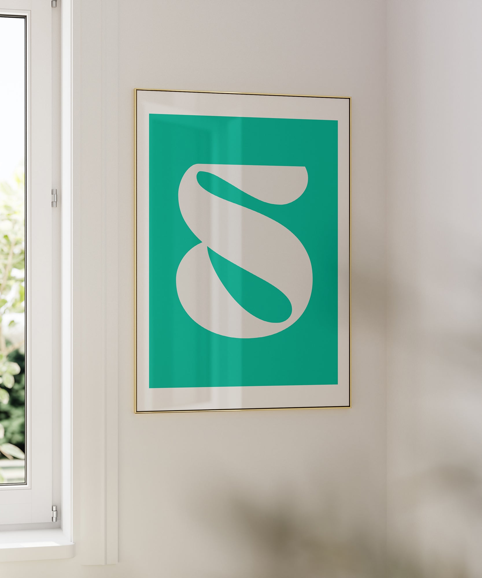Bold 'S LETTER' initial artwork, framed abstract prints for a personalized aesthetic style.
