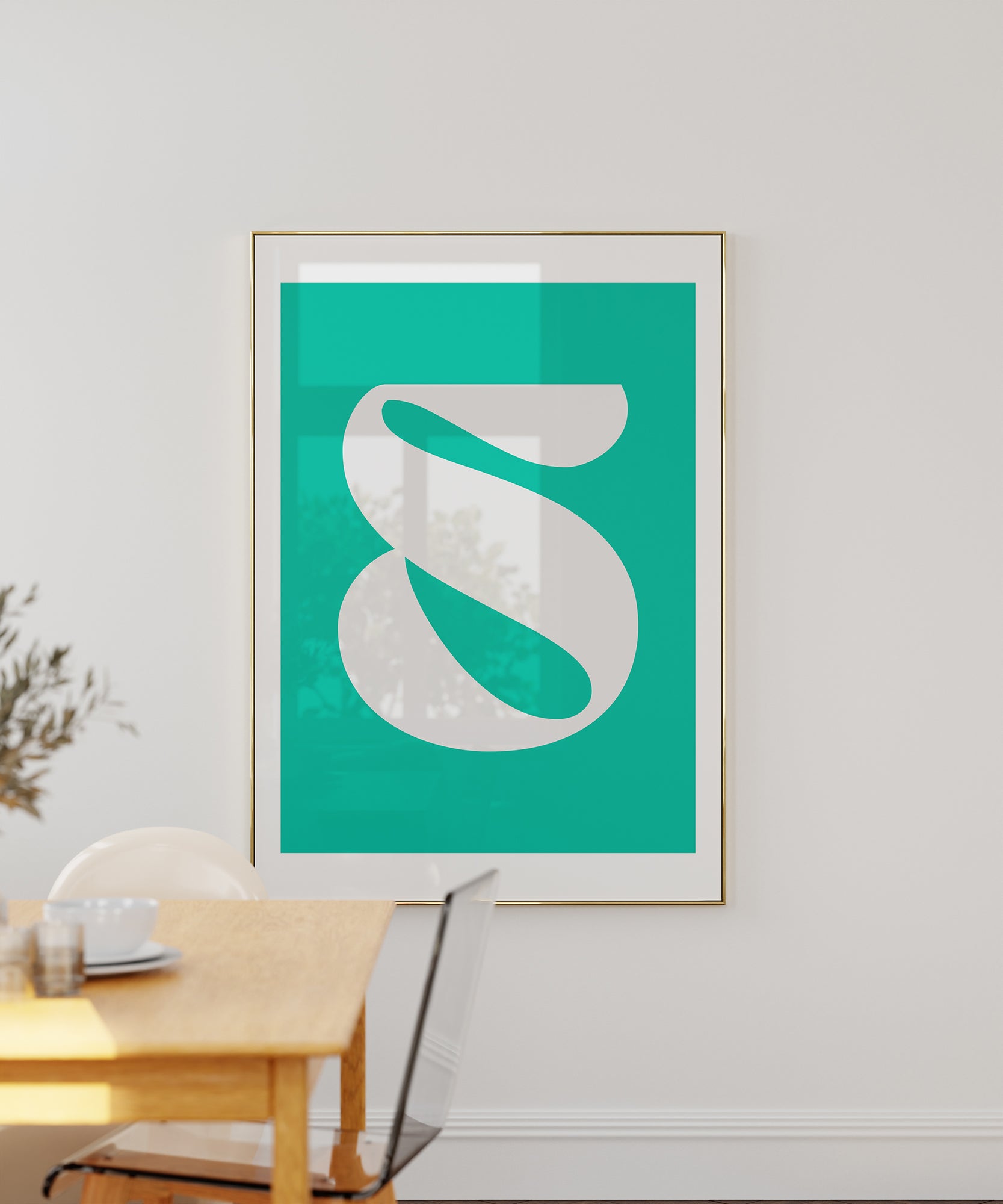 Bold 'S LETTER' initial artwork, framed abstract prints for a personalized aesthetic style.