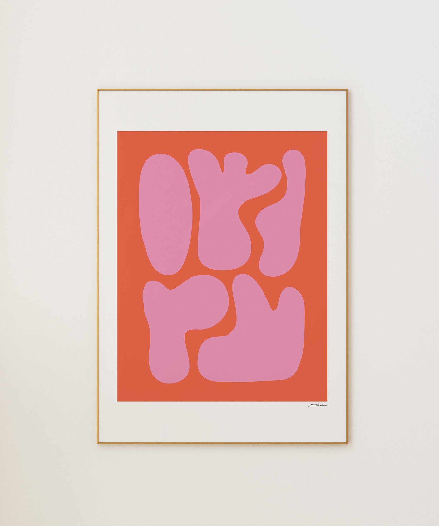 Duo-tone 'Two Colors Abstract v1' design, modern aesthetic canvas-style print for bold minimalist style.