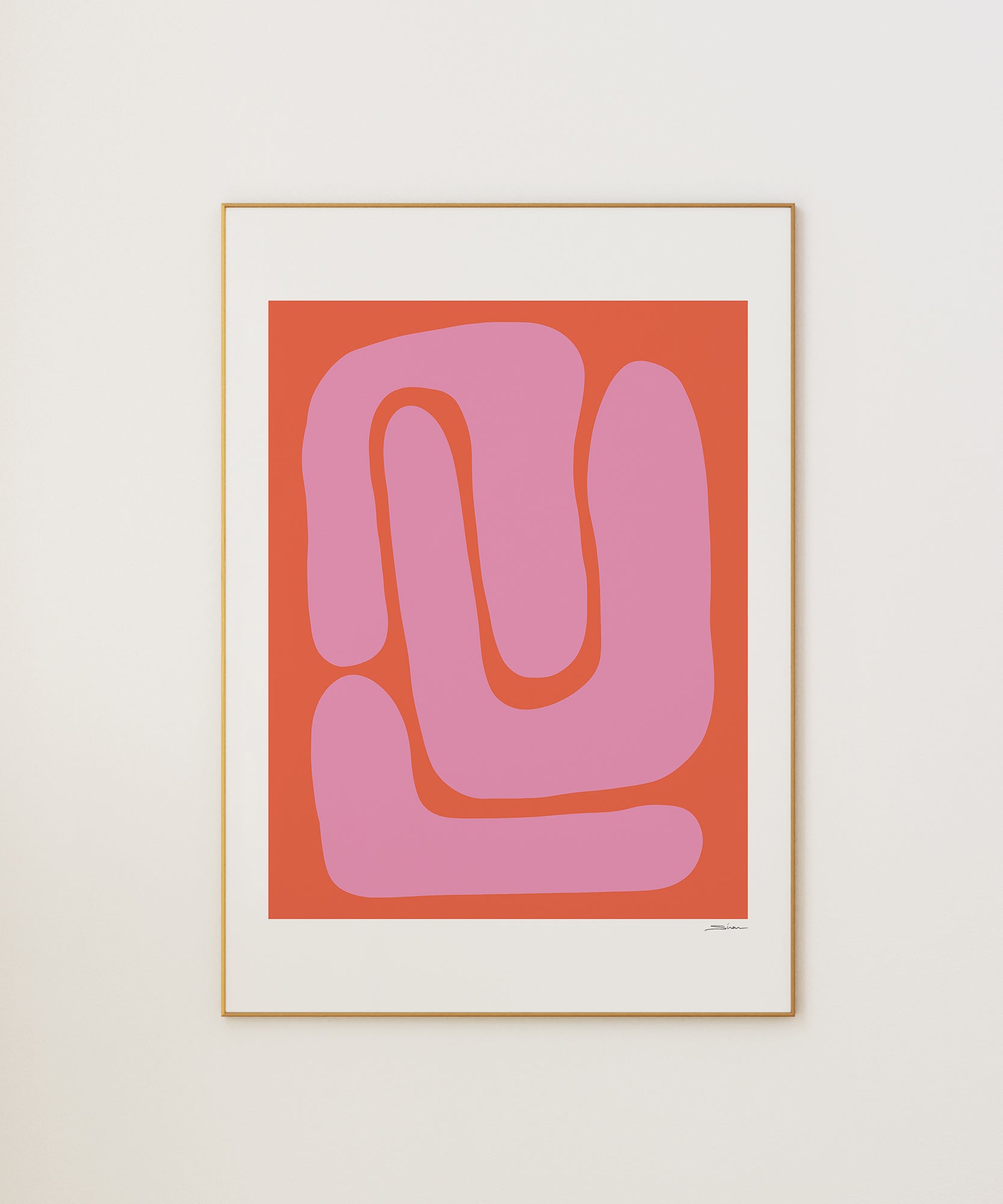 Duo-tone 'Two Colors Abstract v3', minimalist modern wall decor for versatile aesthetic style.