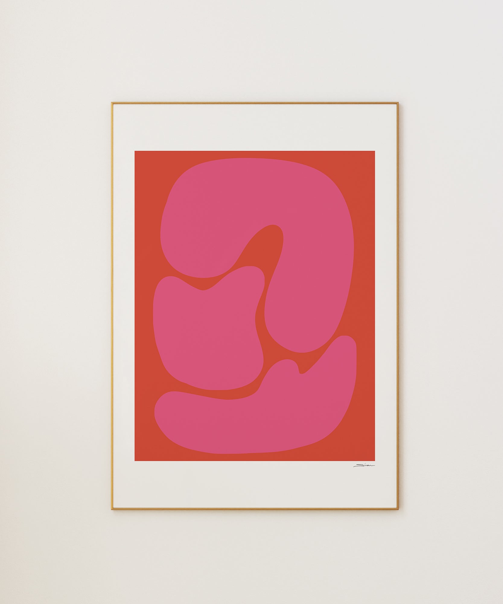 Bold duo-tone 'Two Colors Abstract v4', minimalist wall art for a unique abstract aesthetic.