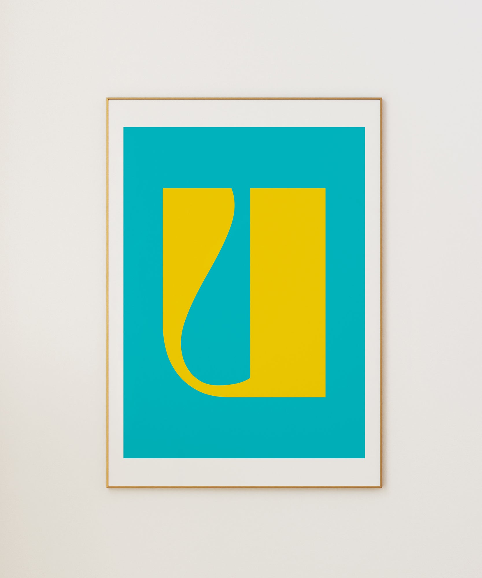 Stylish 'U LETTER' initial print, modern wall art for a personalized aesthetic minimalist design.