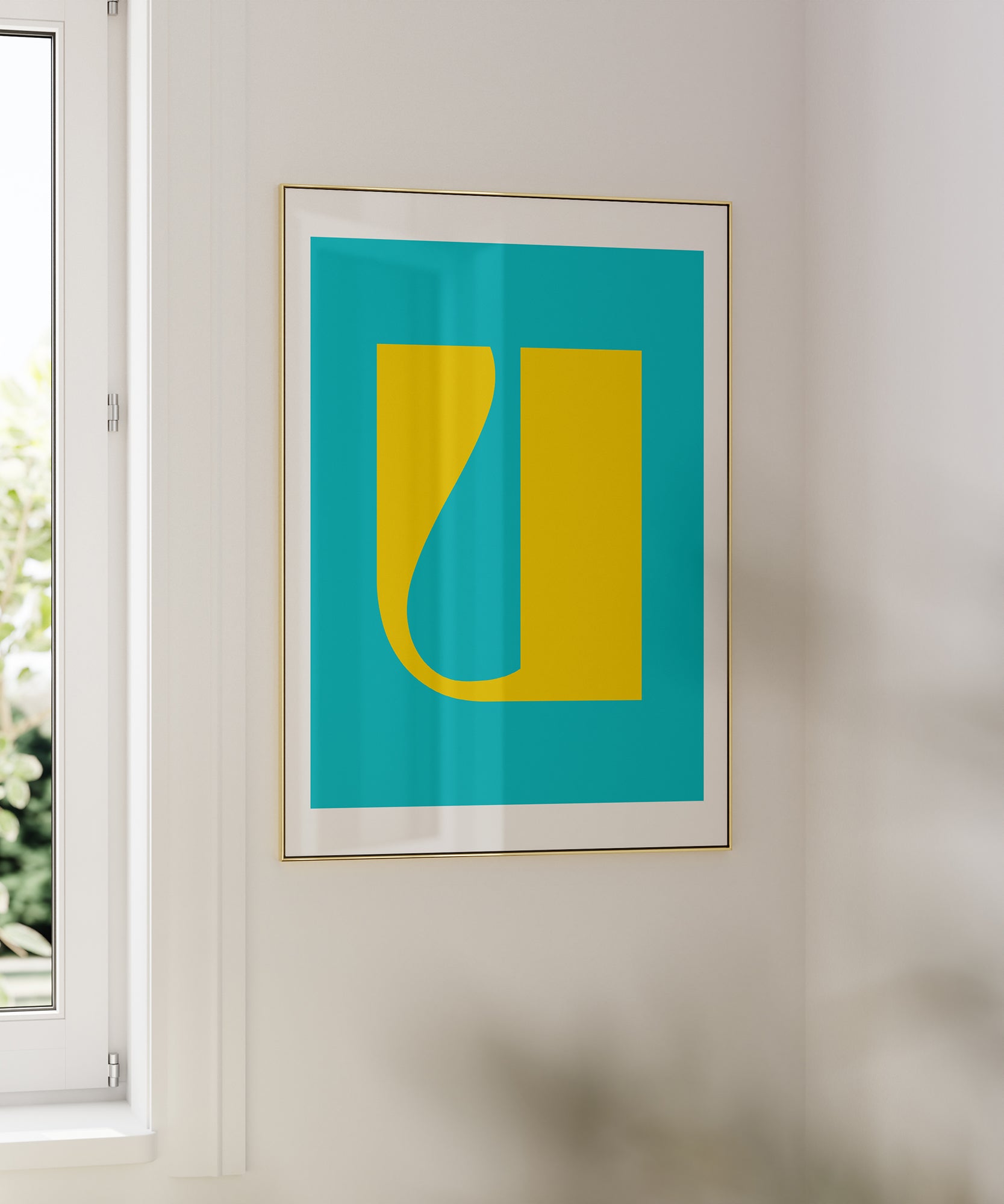 Stylish 'U LETTER' initial print, modern wall art for a personalized aesthetic minimalist design.