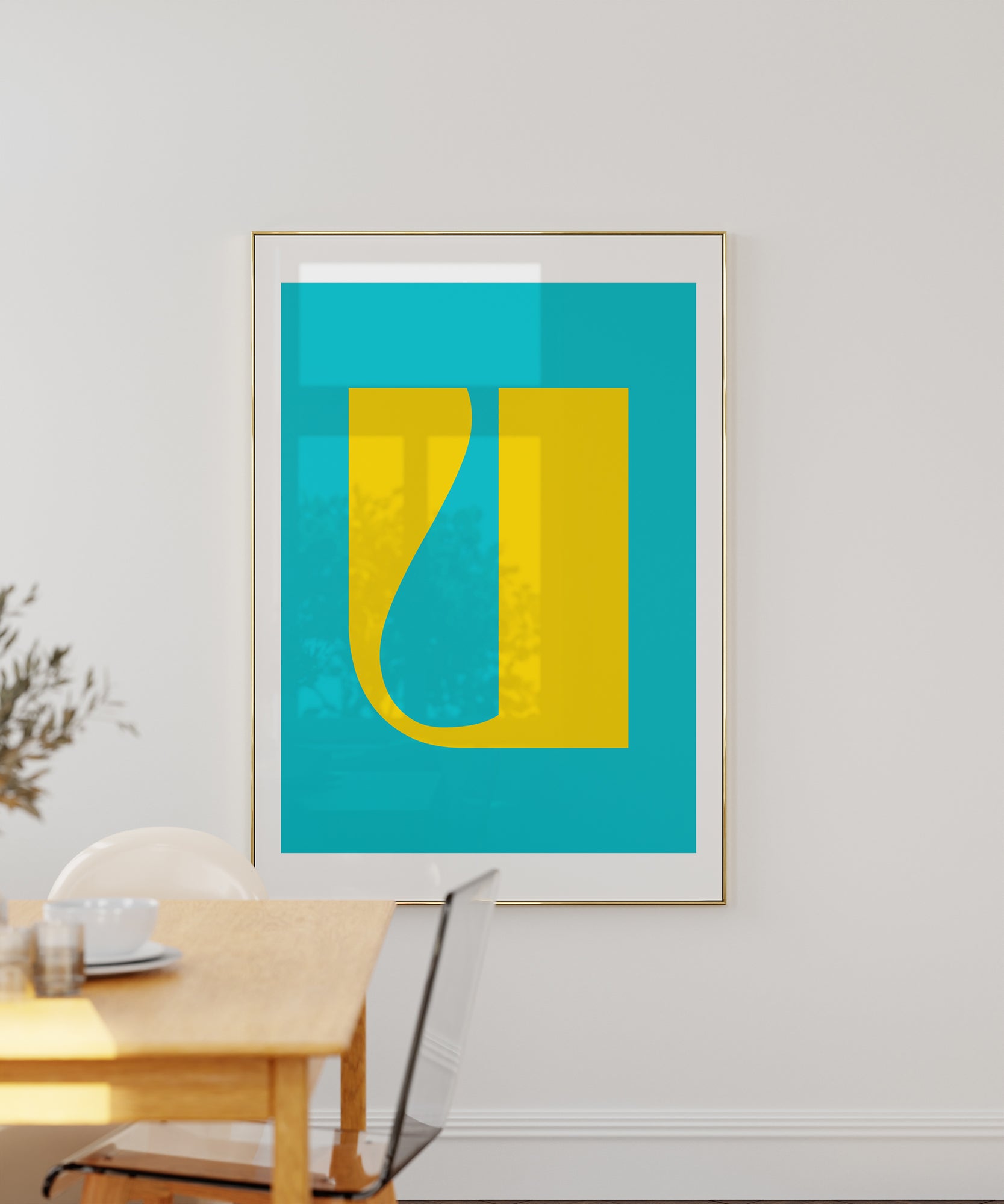 Stylish 'U LETTER' initial print, modern wall art for a personalized aesthetic minimalist design.