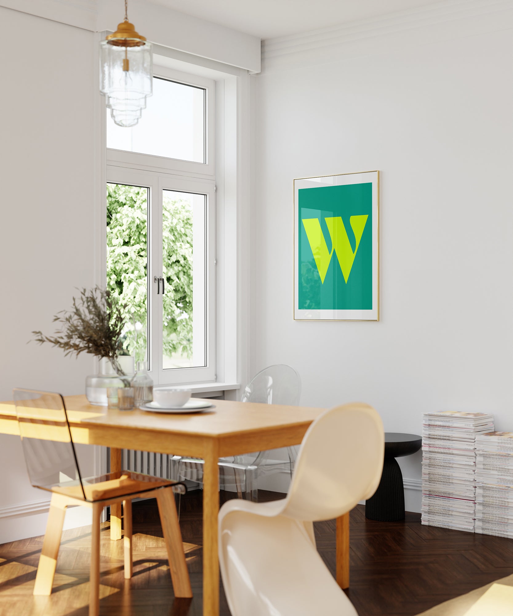 Stylish 'W LETTER' initial artwork, minimalist prints for a modern gallery aesthetic.