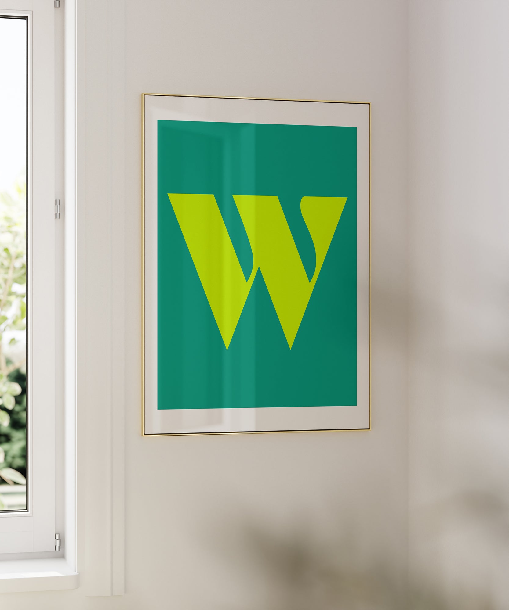 Stylish 'W LETTER' initial artwork, minimalist prints for a modern gallery aesthetic.