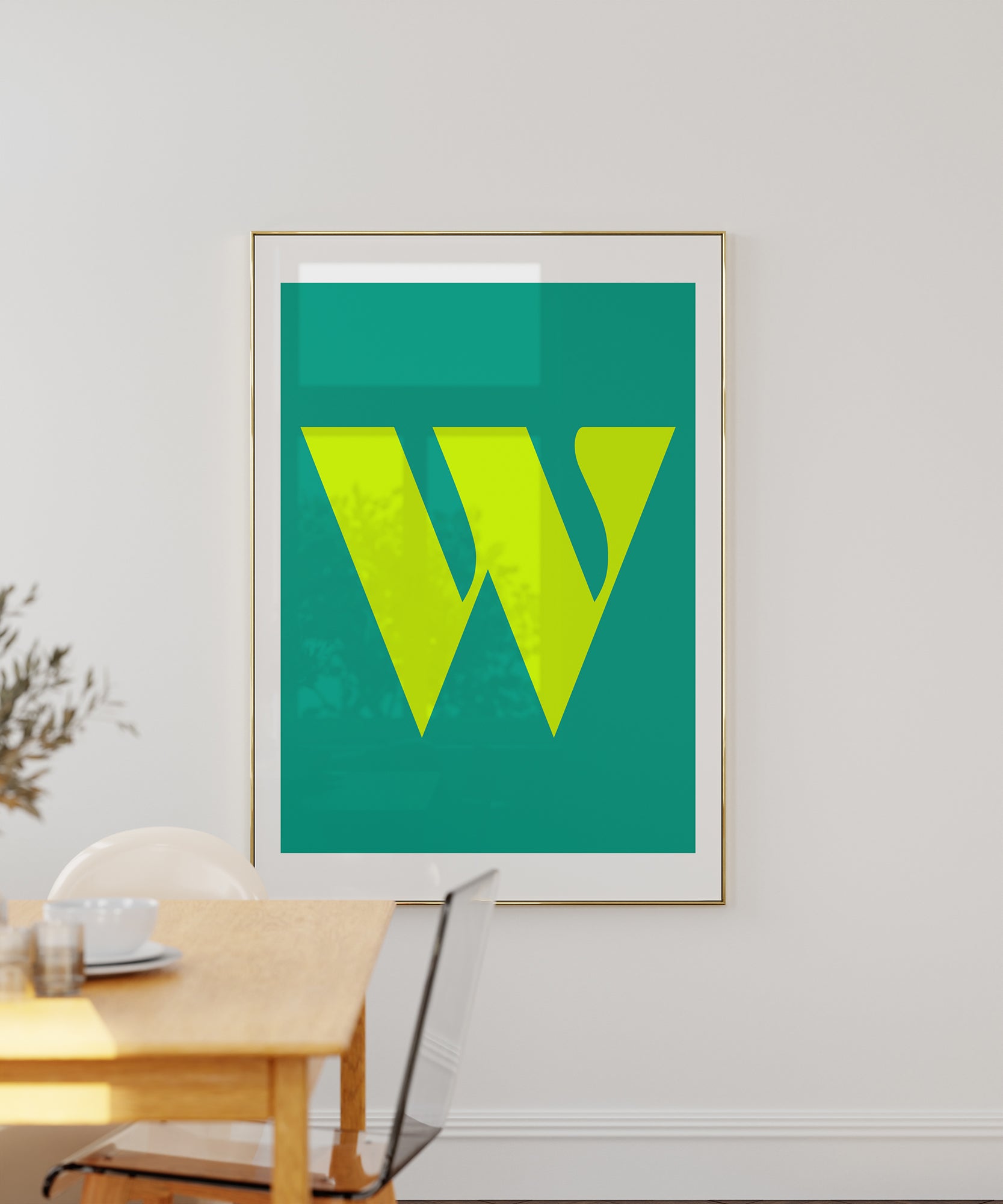 Stylish 'W LETTER' initial artwork, minimalist prints for a modern gallery aesthetic.