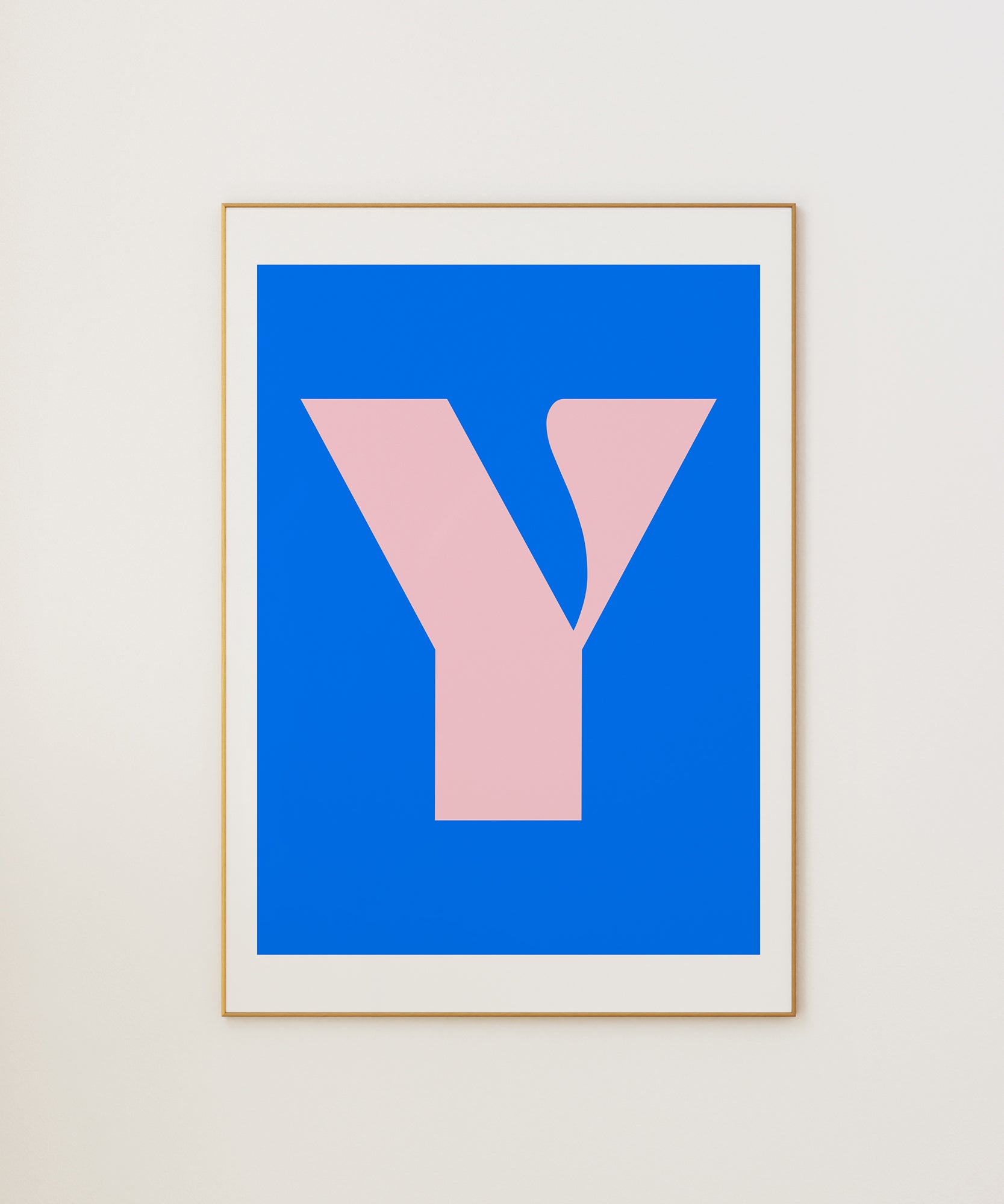 Chic 'Y LETTER' modern initial, framed wall art prints for an elegant contemporary aesthetic.