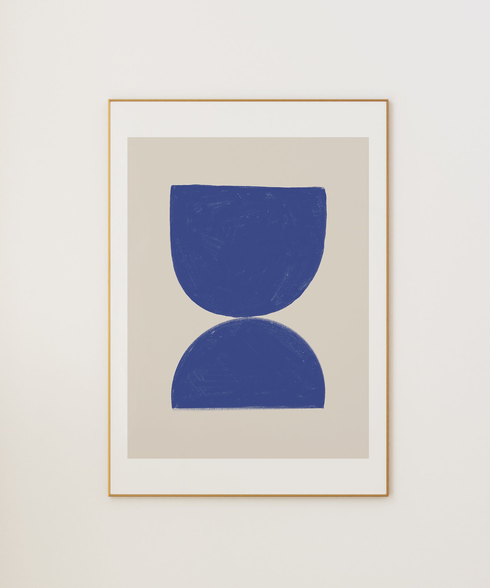 Blue abstract 'Rumi Blue' design, minimalist wall art with a Scandinavian aesthetic for modern interiors.