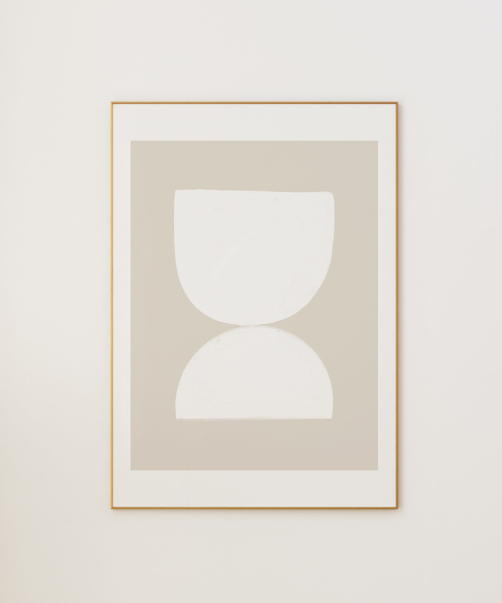 White abstract 'Rumi White' design, aesthetic canvas-style print with a clean Scandinavian art style.