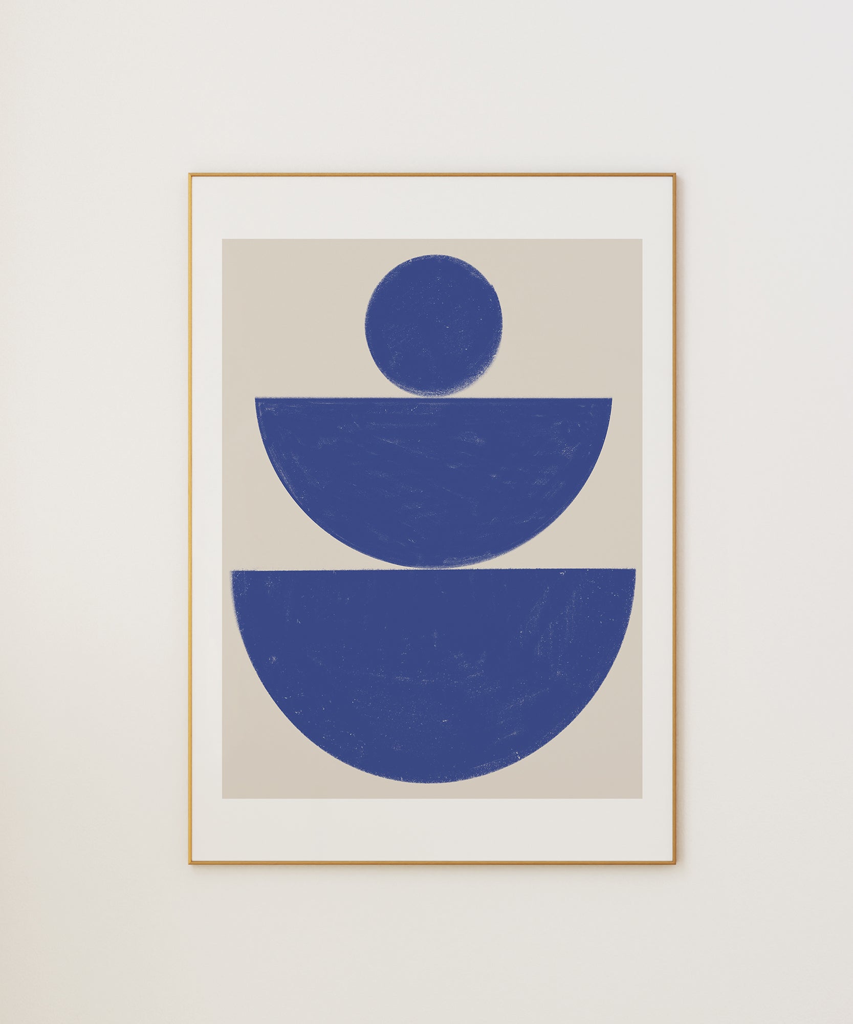 Cobalt blue Mid-Century Modern 'Mcm Cobalt Blue' abstract, minimalist wall art for a Scandinavian aesthetic.