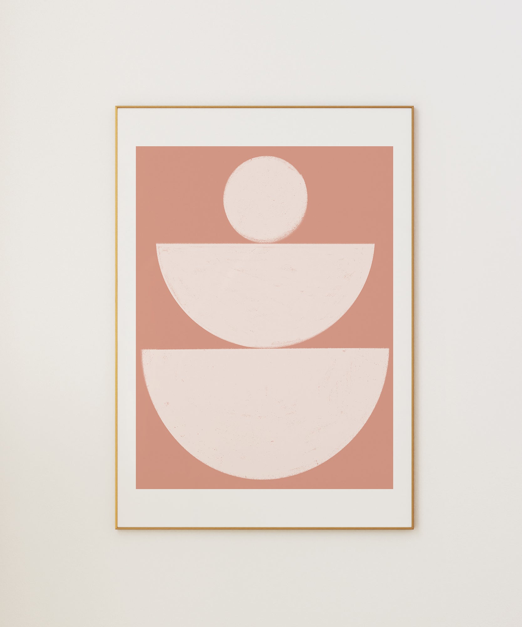 Pink and white Mid-Century Modern 'Mcm Pink And White', aesthetic canvas-style print for minimalist decor.