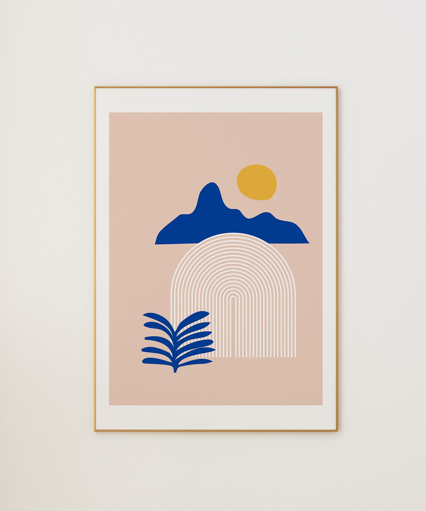 Abstract 'Countryside' landscape, serene minimalist prints for a tranquil modern aesthetic.