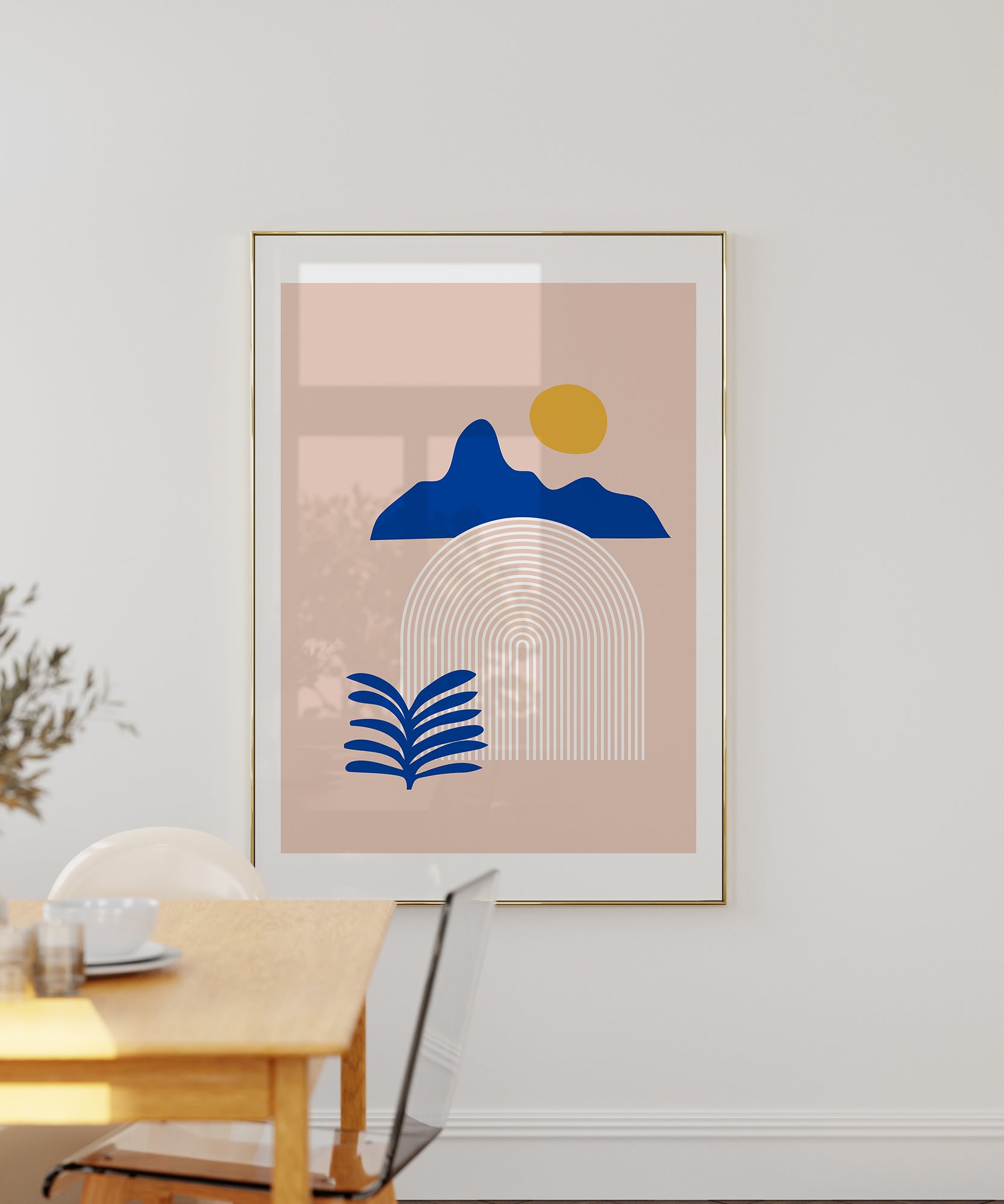 Abstract 'Countryside' landscape, serene minimalist prints for a tranquil modern aesthetic.