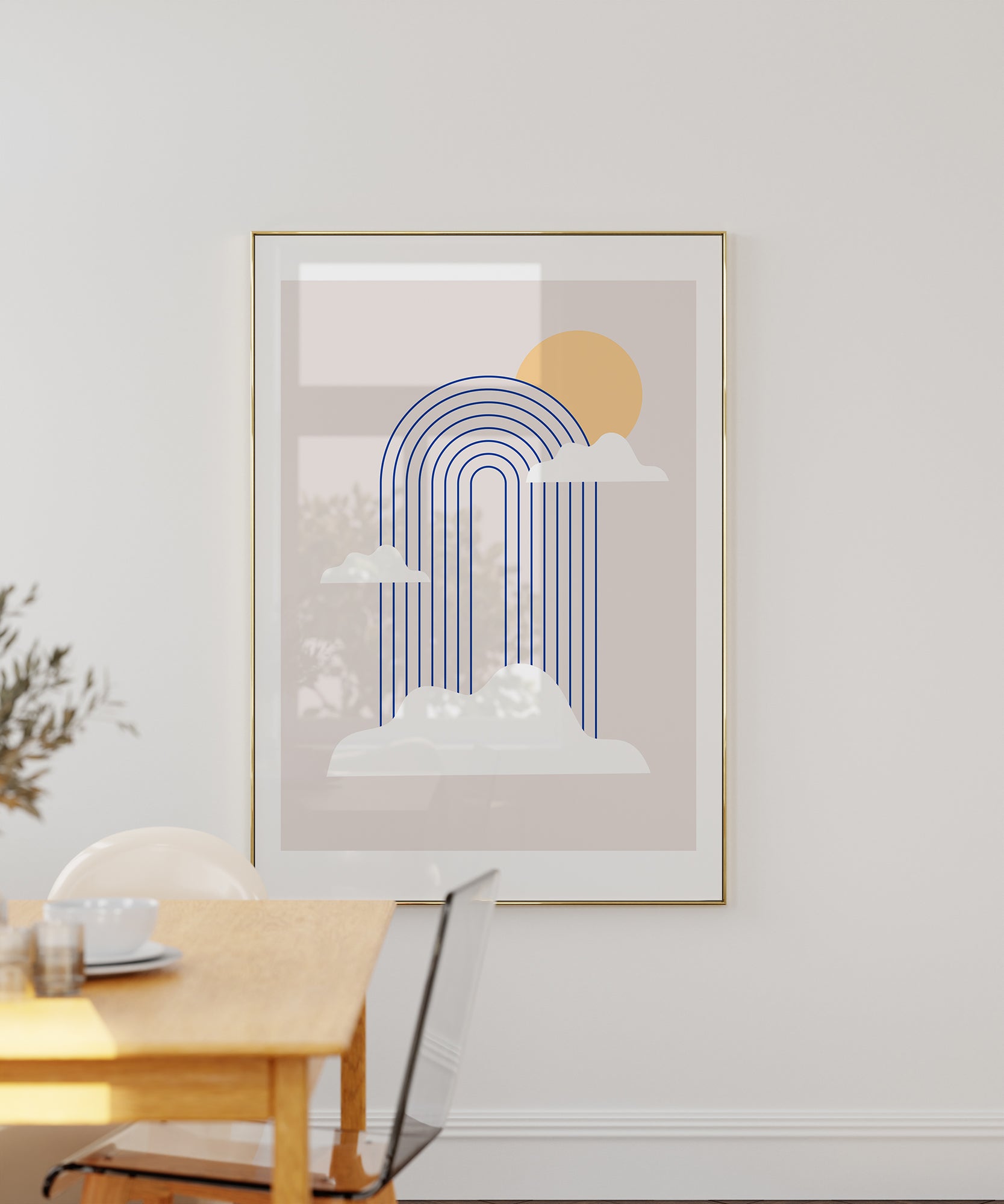Abstract 'Clouds' design, serene minimalist prints for a dreamy nursery or living room aesthetic.