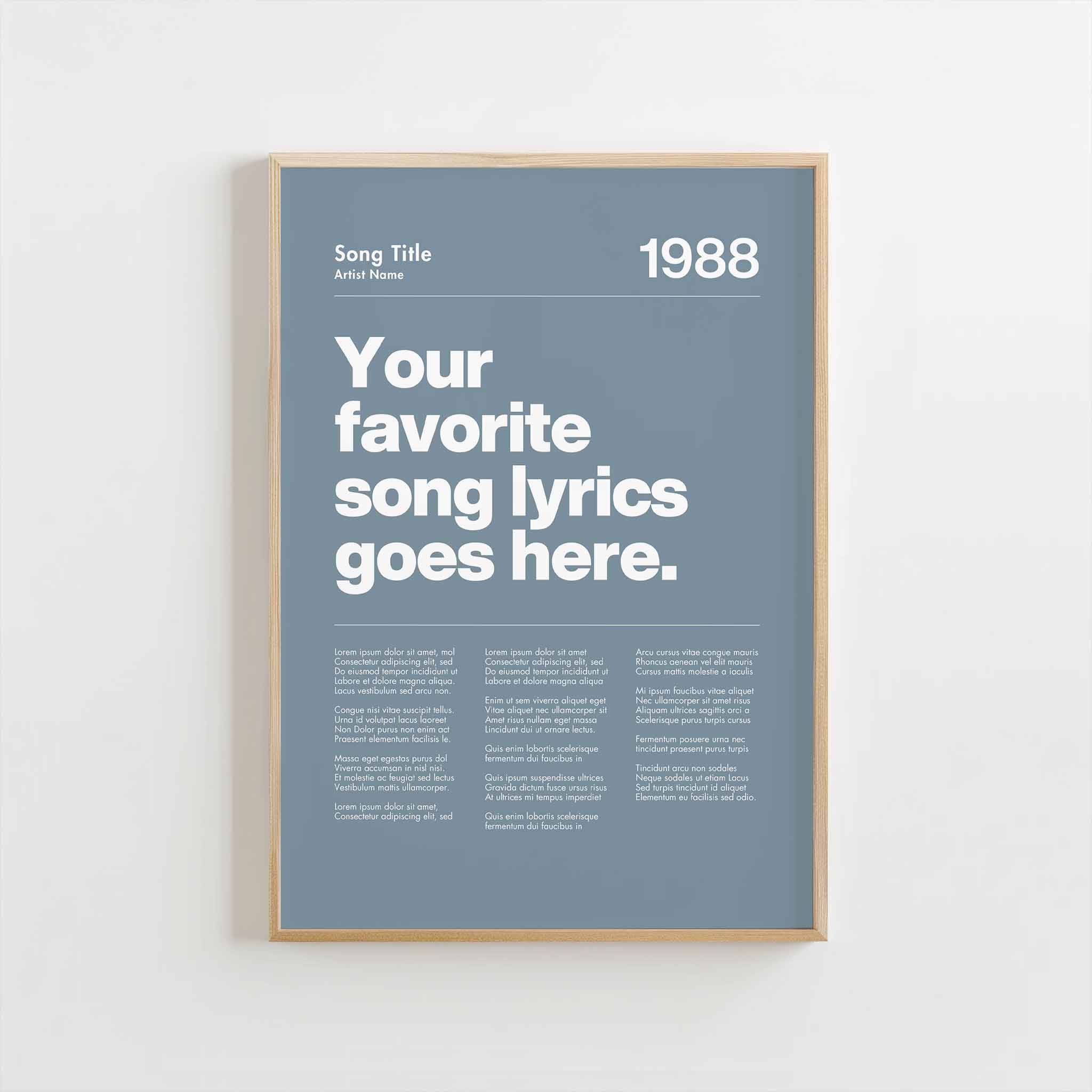 a poster with the words your favorite song lyrics goes here