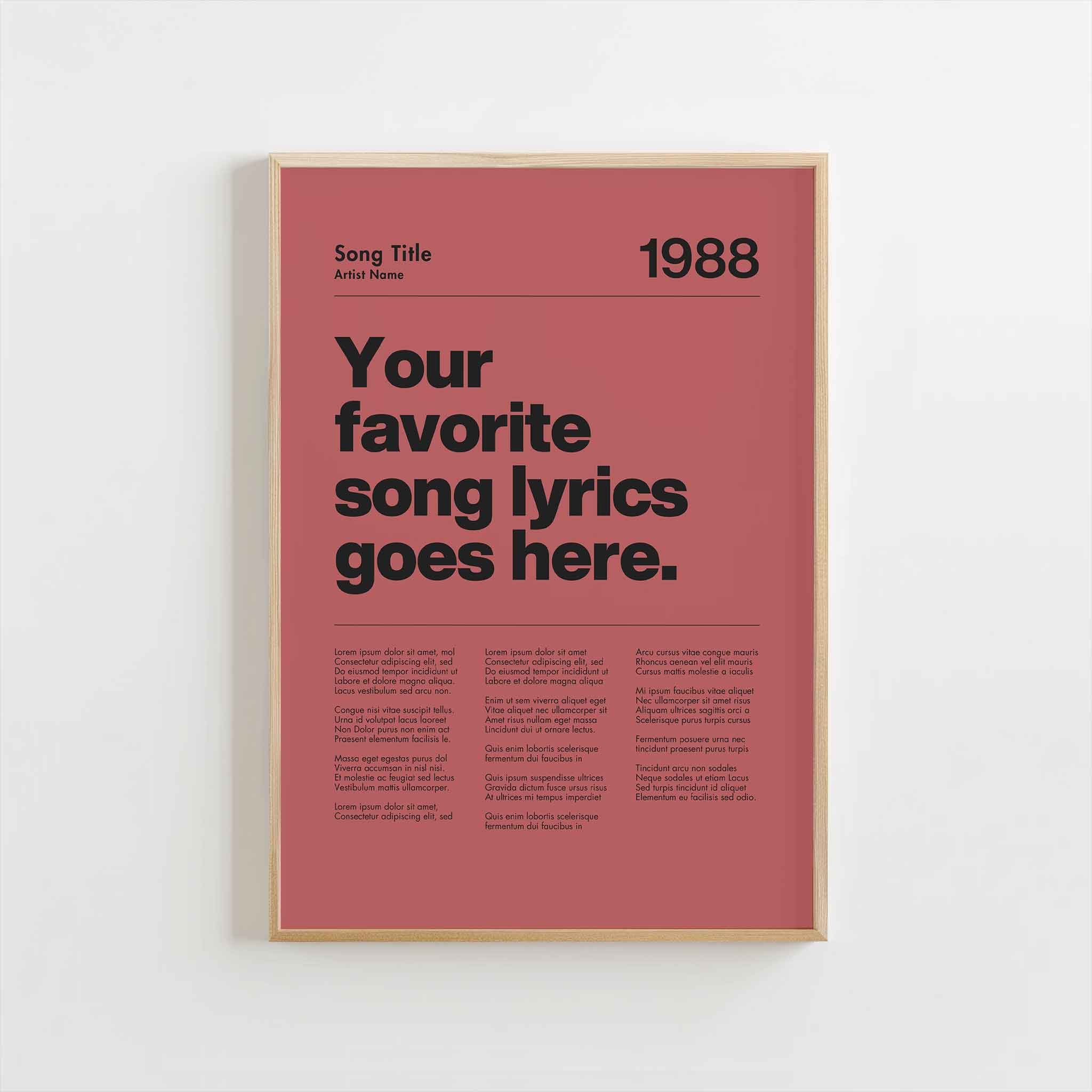 a pink poster hanging on a wall