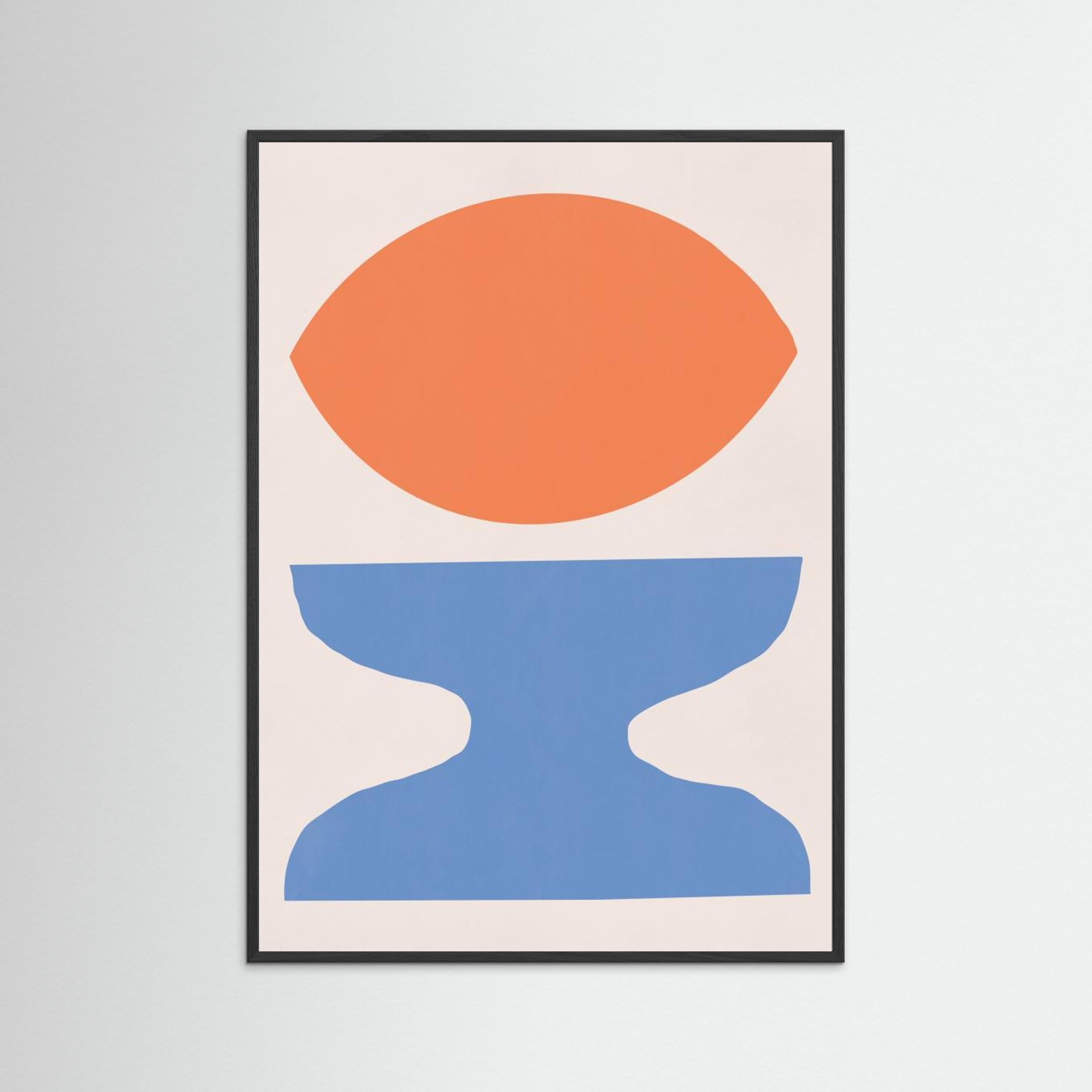 Organic Shapes In Orange and Blue by Little Dean
