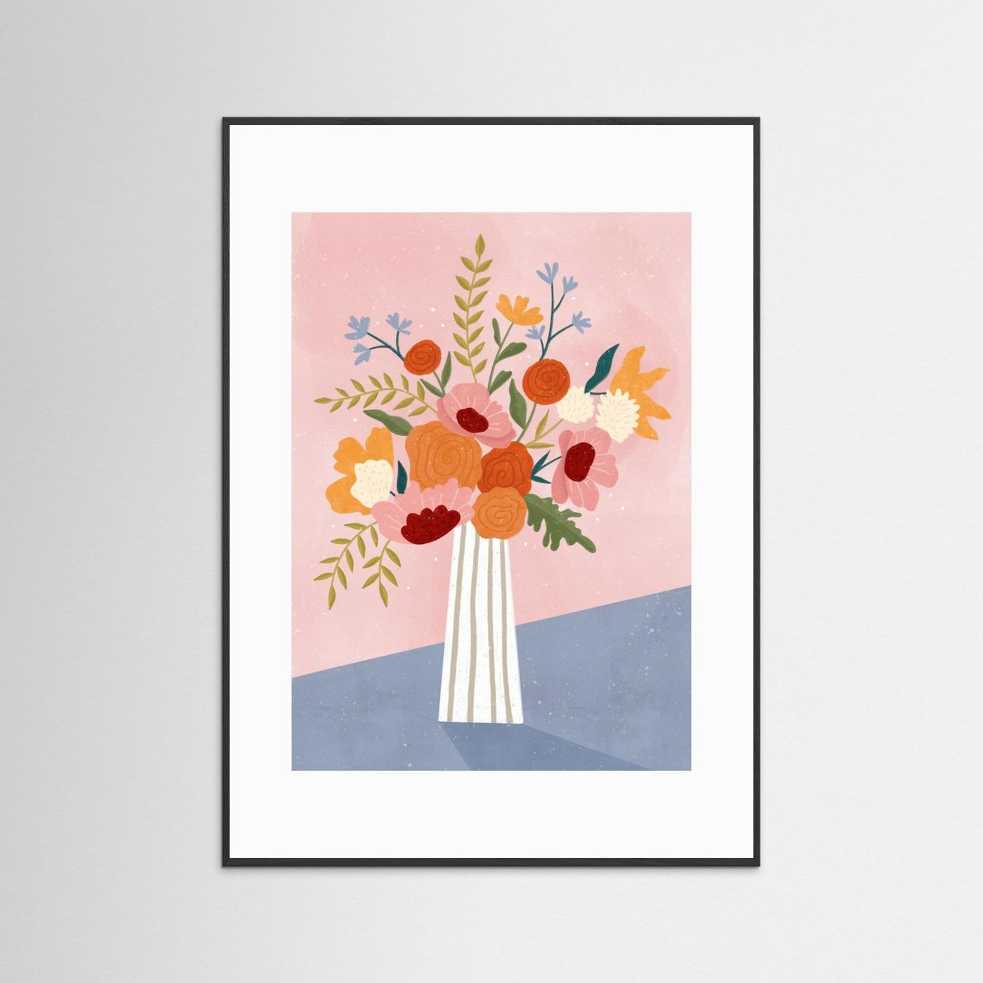 Line Vase with Flowers by Bea Müller